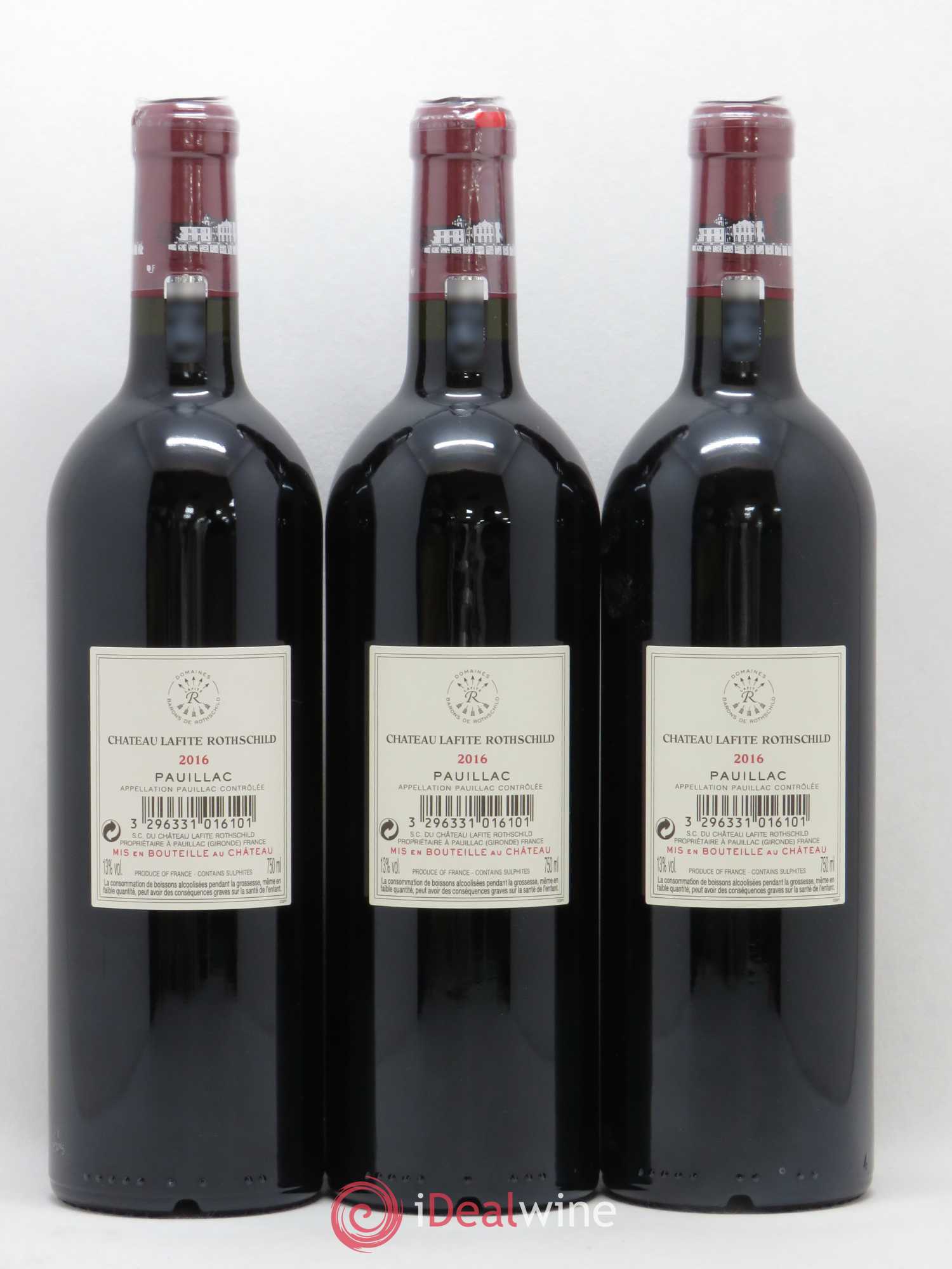 Château Lafite Rothschild 1er Grand Cru Classé 2016 - Lot de 3 bouteilles - 1
