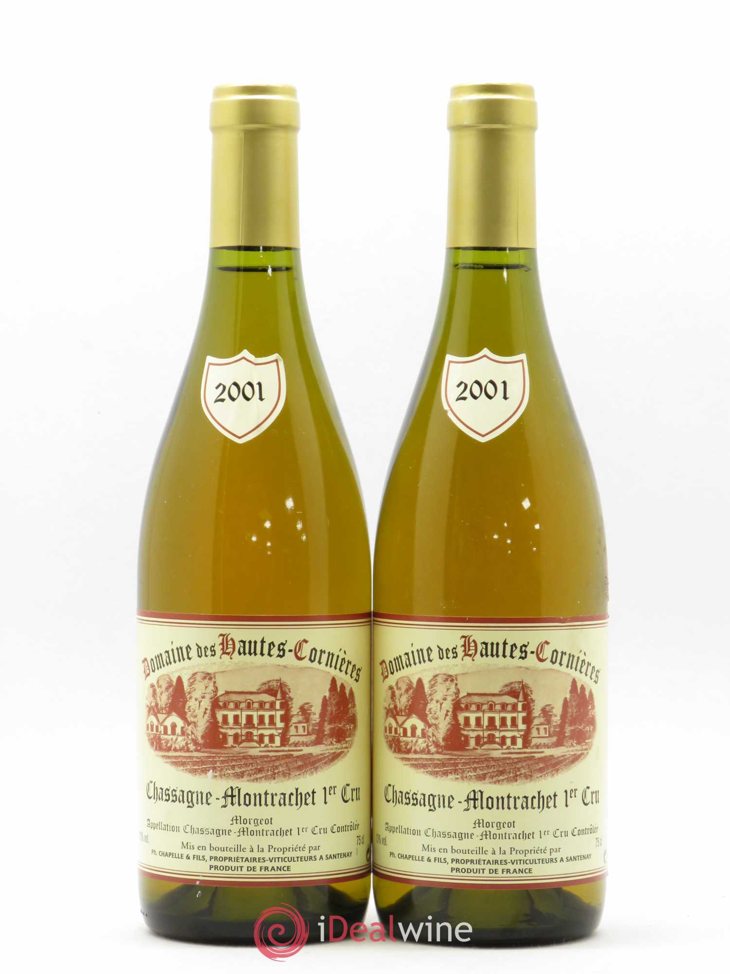 Chassagne-Montrachet 1er Cru Morgeot Domaine des Hautes Cornières 2001 - Lot de 2 bouteilles - 0