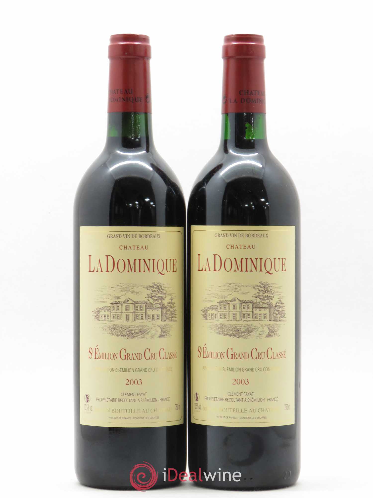 Château la Dominique Grand Cru Classé 2003 - Lot de 2 bouteilles - 0