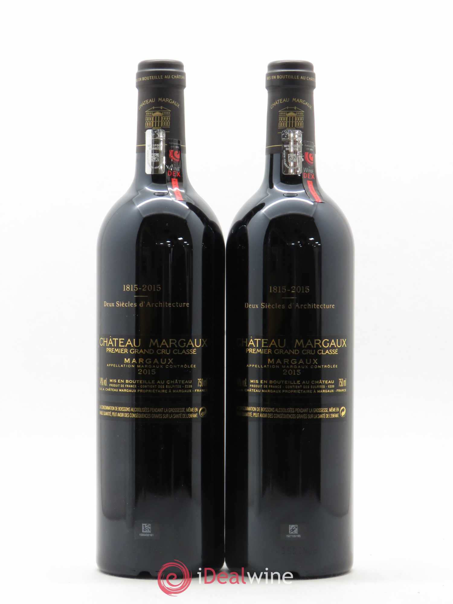 Château Margaux 1er Grand Cru Classé 2015 - Lot de 2 bouteilles - 1