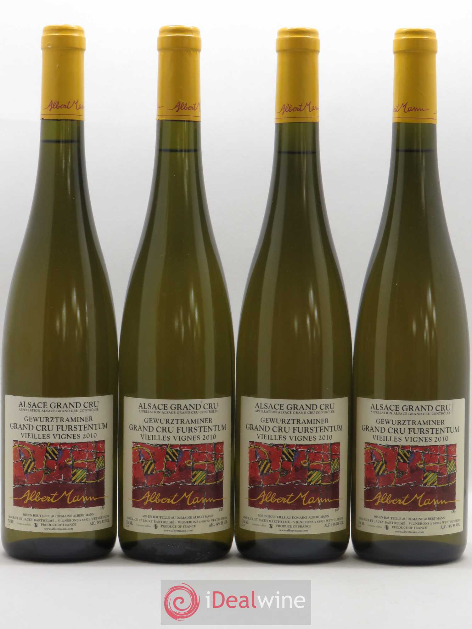 Alsace Gewurztraminer Grand Cru Furstentum Vieilles Vignes Albert Mann 2010 - Lot de 4 bouteilles - 0