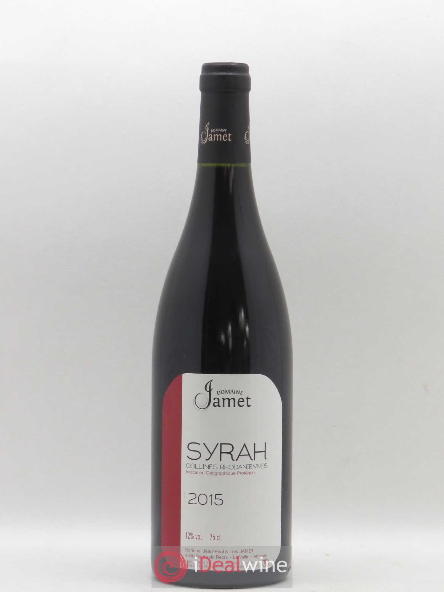 Collines Rhodaniennes Syrah Jamet (Domaine) 2015 - Lot de 1 bouteille - 0
