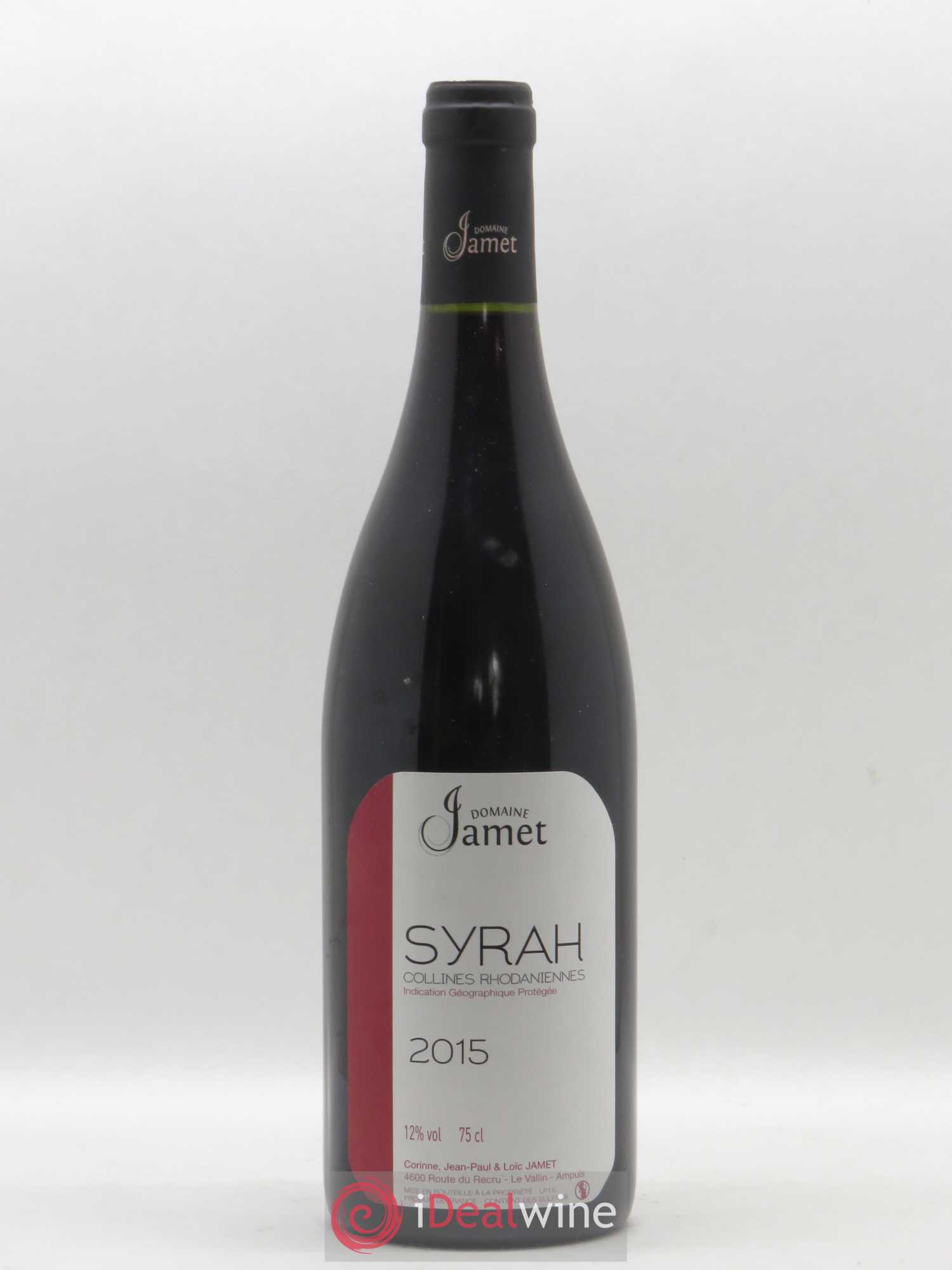 Collines Rhodaniennes Syrah Jamet (Domaine) 2015 - Lot de 1 bouteille - 0