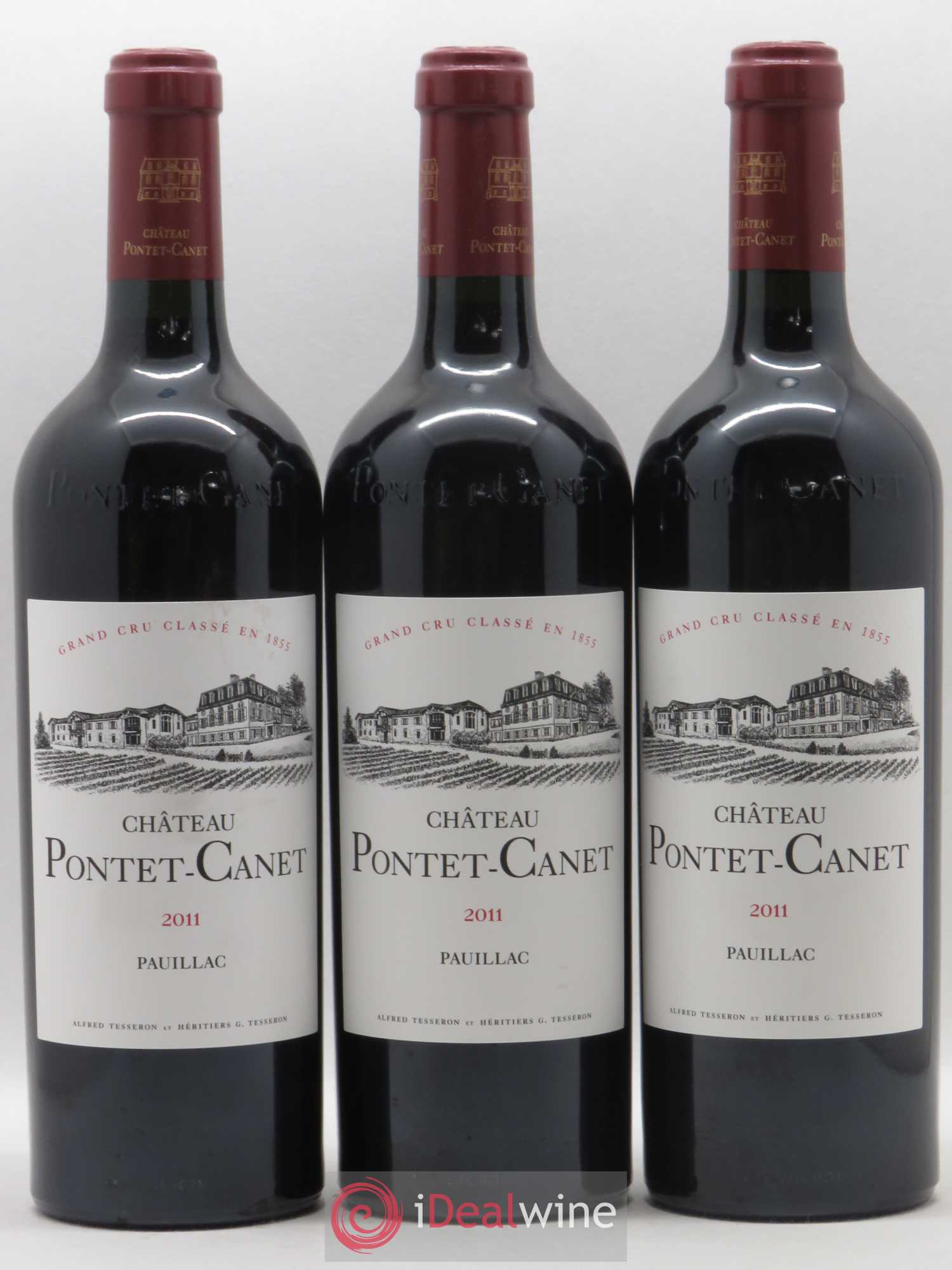 Château Pontet Canet 5ème Grand Cru Classé 2011 - Lot de 3 bouteilles - 0