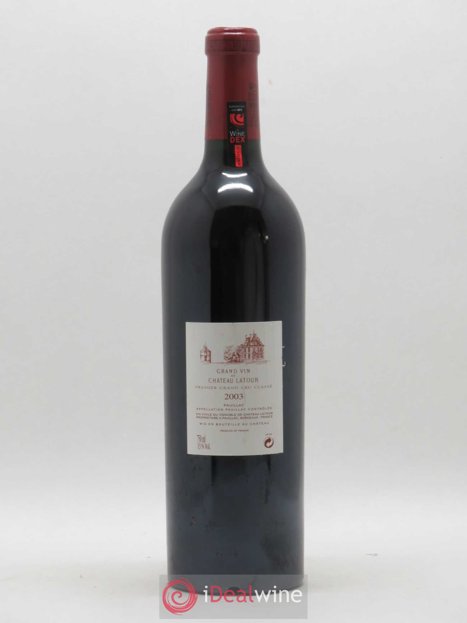 Château Latour 1er Grand Cru Classé 2003 - Lot de 1 bouteille - 1
