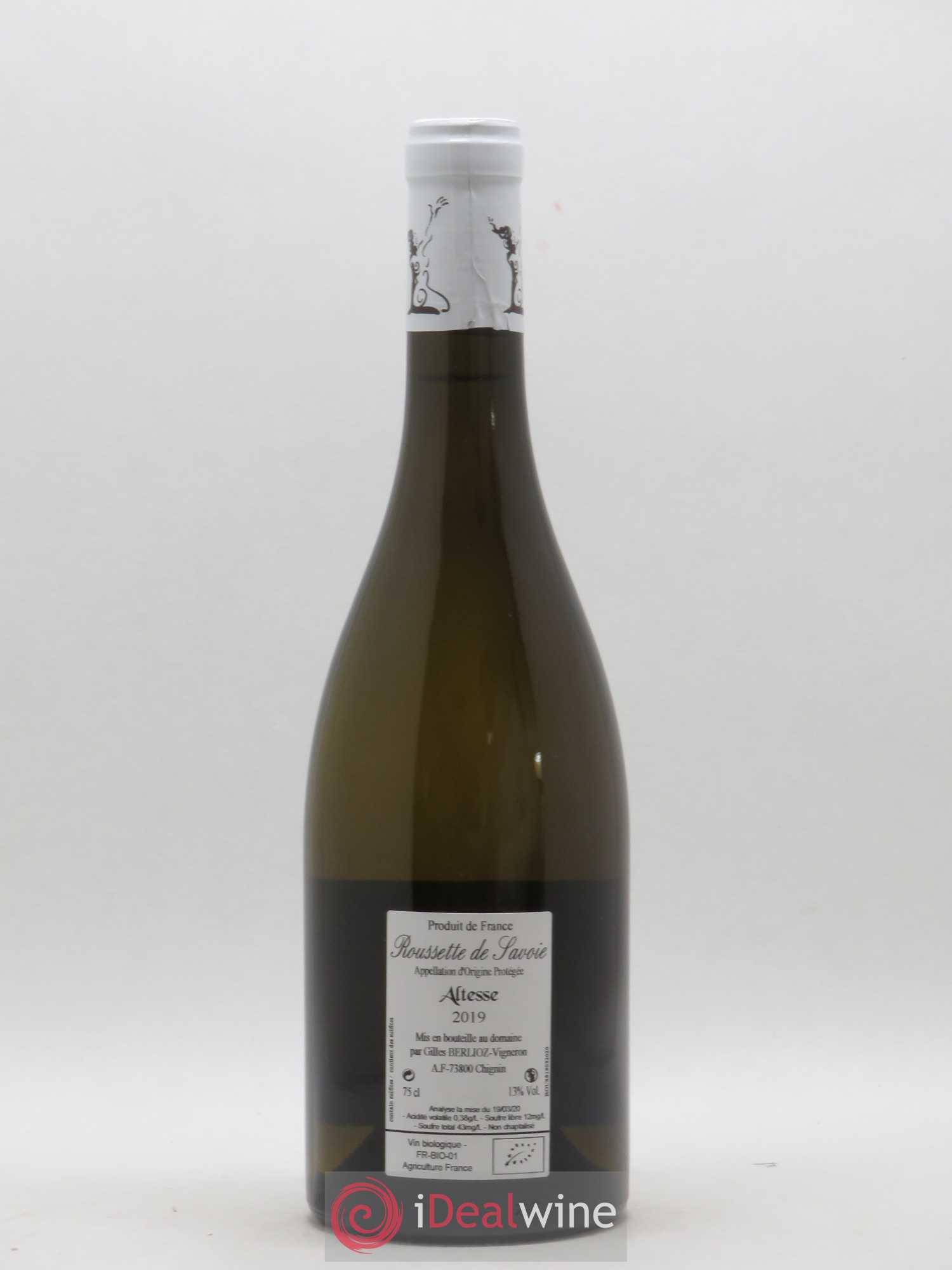 Roussette de Savoie El Hem Gilles Berlioz 2019 - Lot de 1 bouteille - 1