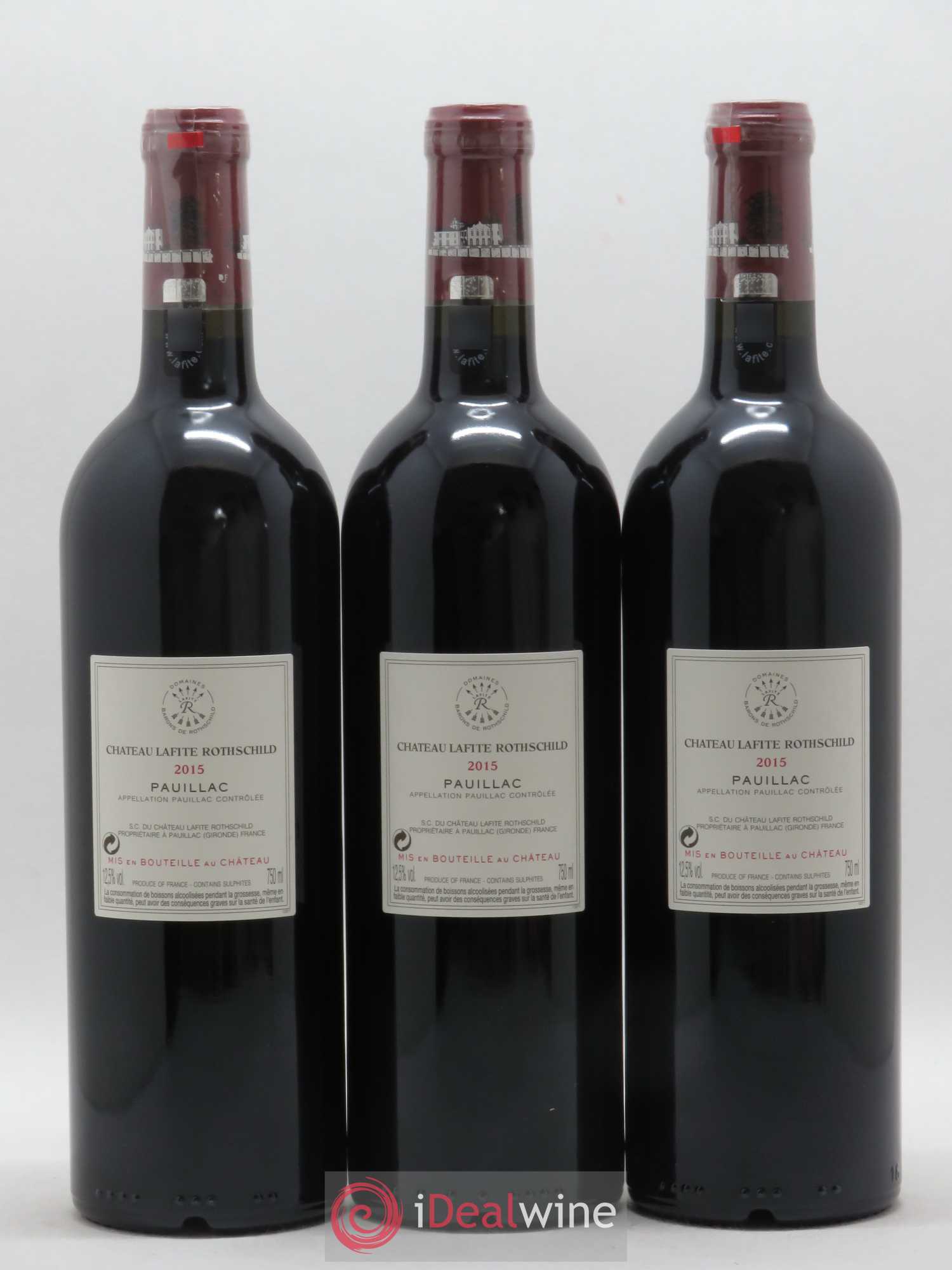 Château Lafite Rothschild 1er Grand Cru Classé 2015 - Lot de 3 bouteilles - 1