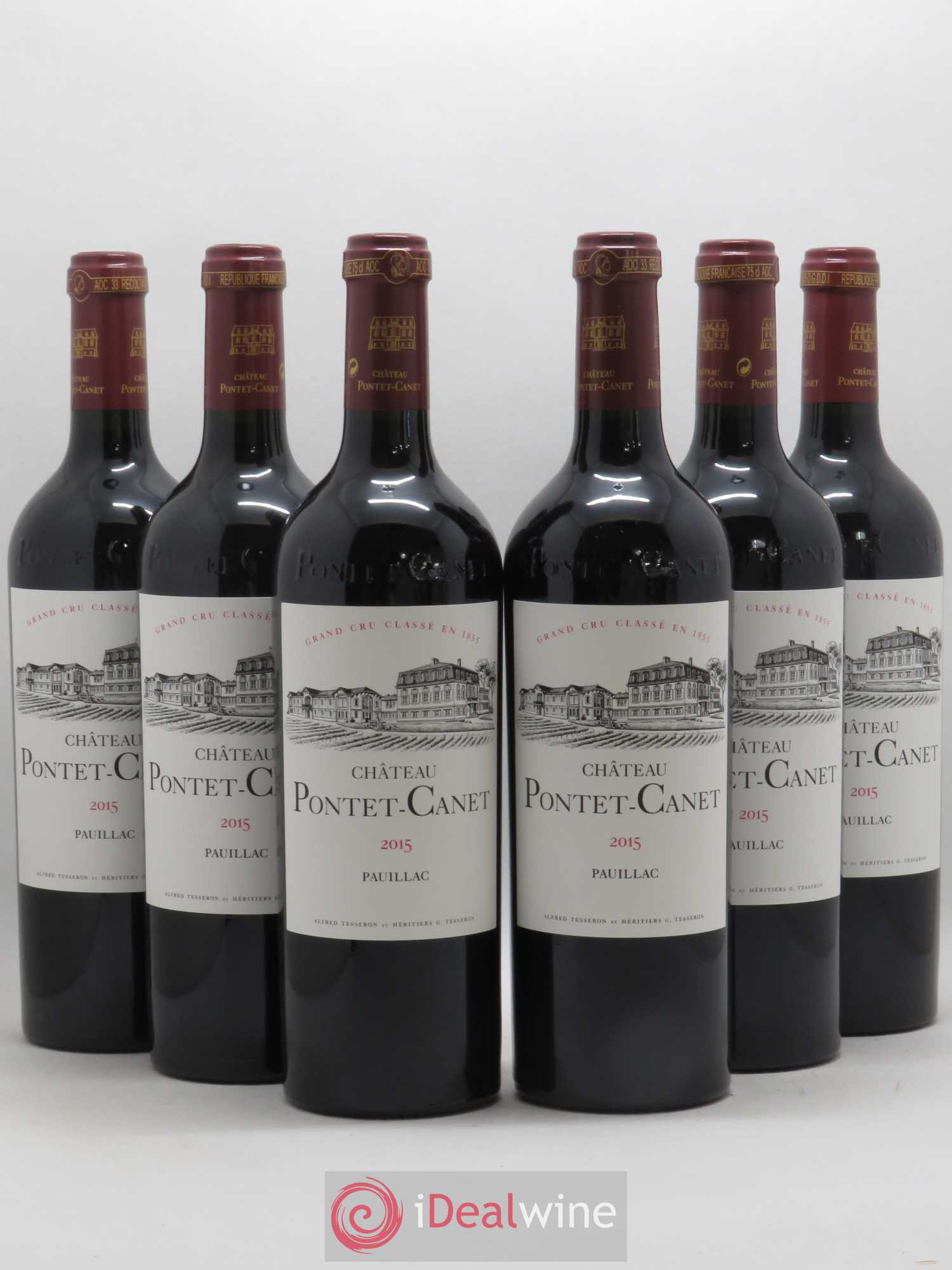 Château Pontet Canet 5ème Grand Cru Classé 2015 - Lot de 6 bouteilles - 0