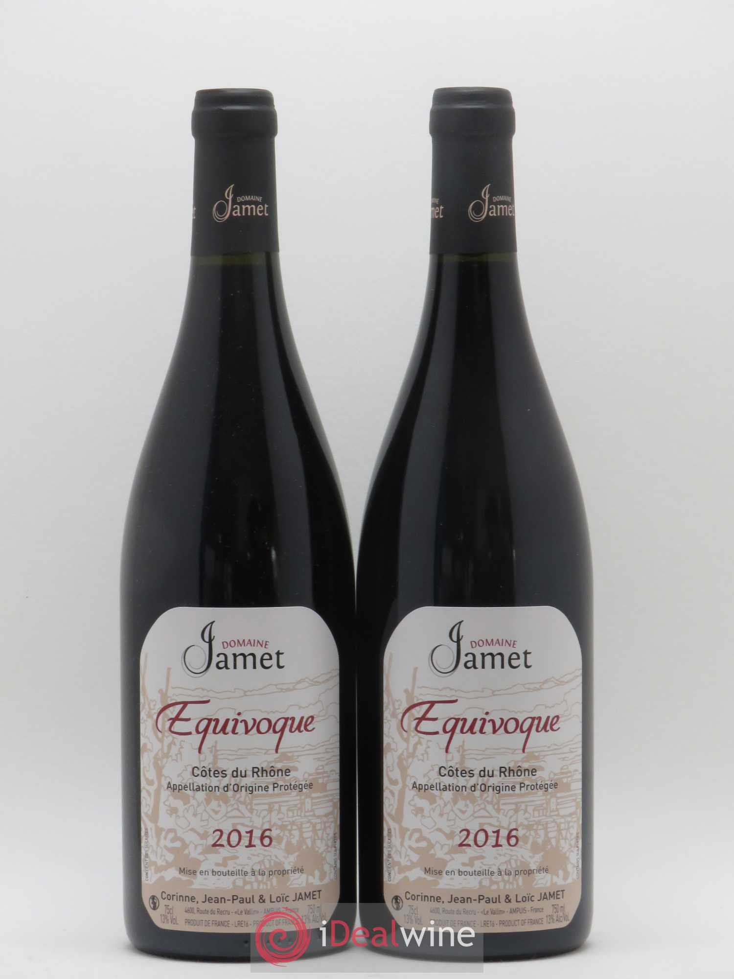 Côtes-du-Rhône Equivoque Jamet (Domaine) 2016 - Lot de 2 bouteilles - 0