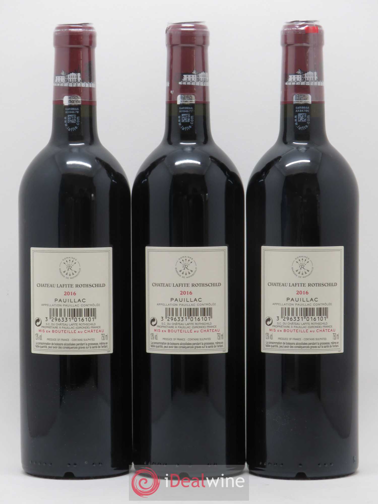 Château Lafite Rothschild 1er Grand Cru Classé 2016 - Lot de 3 bouteilles - 1