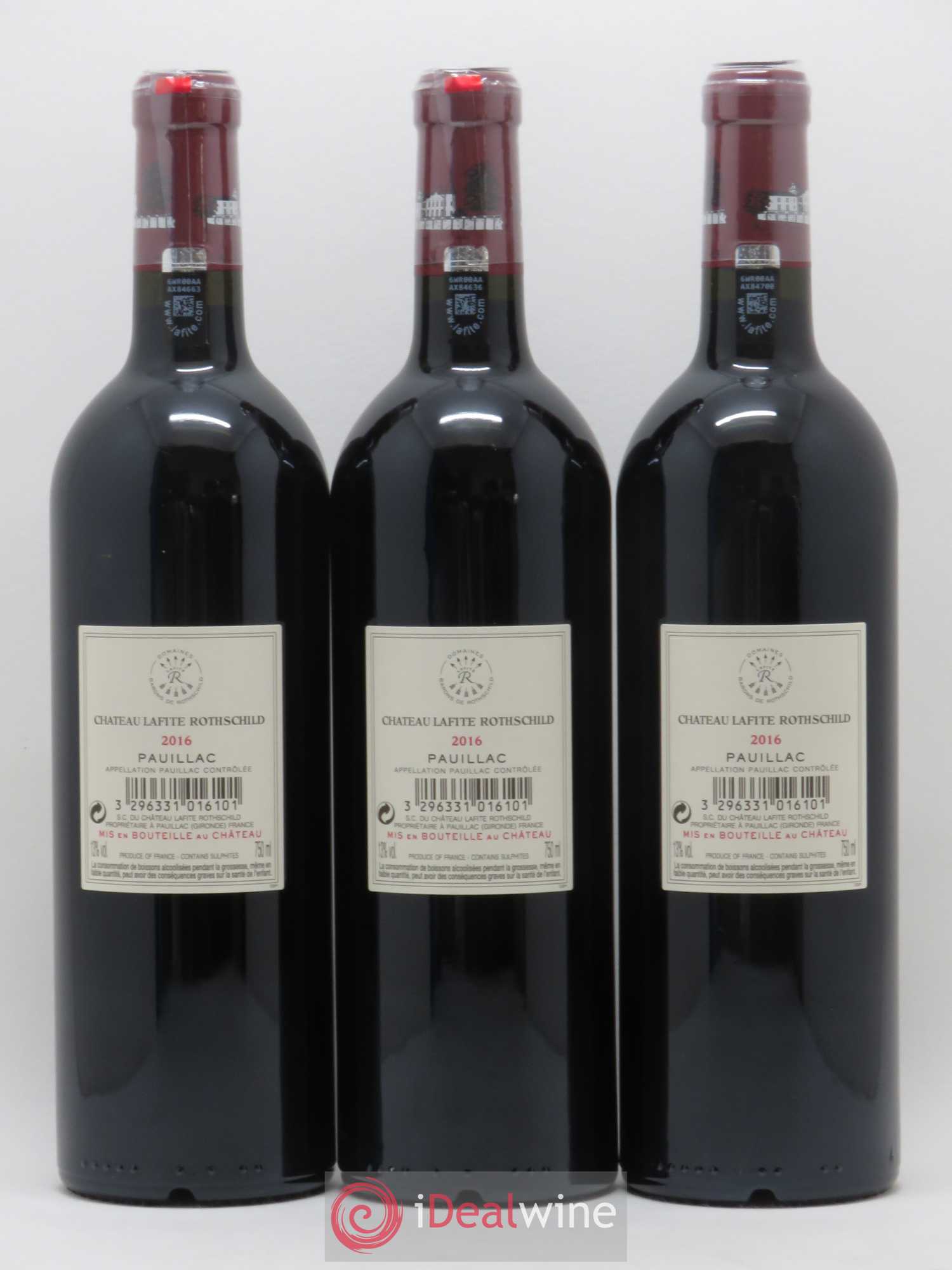 Château Lafite Rothschild 1er Grand Cru Classé 2016 - Lot de 3 bouteilles - 1