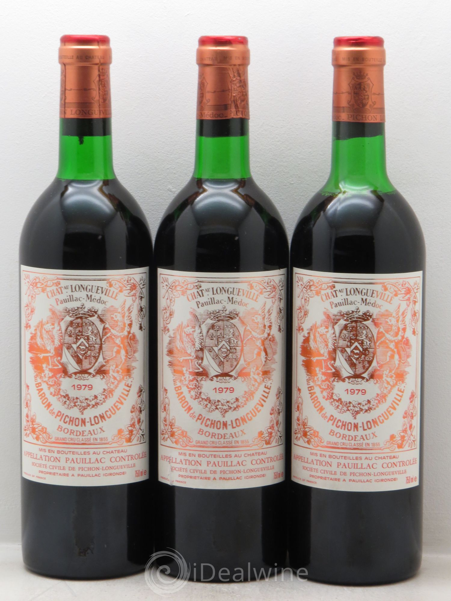 Pichon Longueville Baron 2ème Grand Cru Classé 1979 - Lot de 3 bouteilles - 0