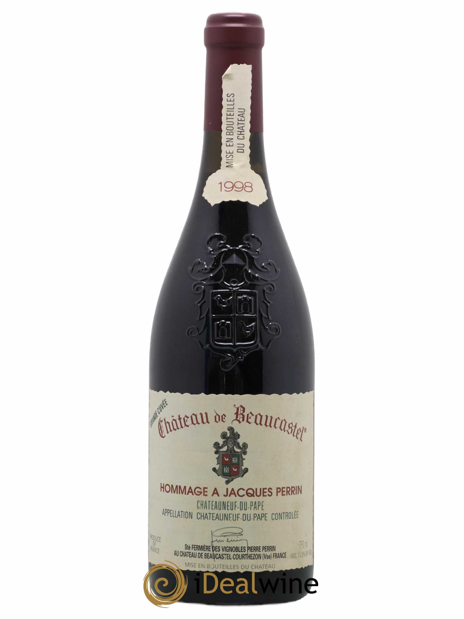 Châteauneuf-du-Pape Château de Beaucastel Hommage à Jacques Perrin Famille Perrin 1998 - Lot de 1 bouteille - 0