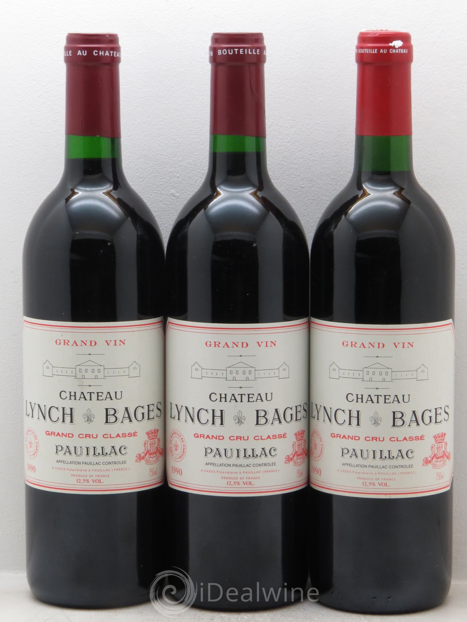 Château Lynch Bages 5ème Grand Cru Classé 1990 - Lot de 3 bouteilles - 0