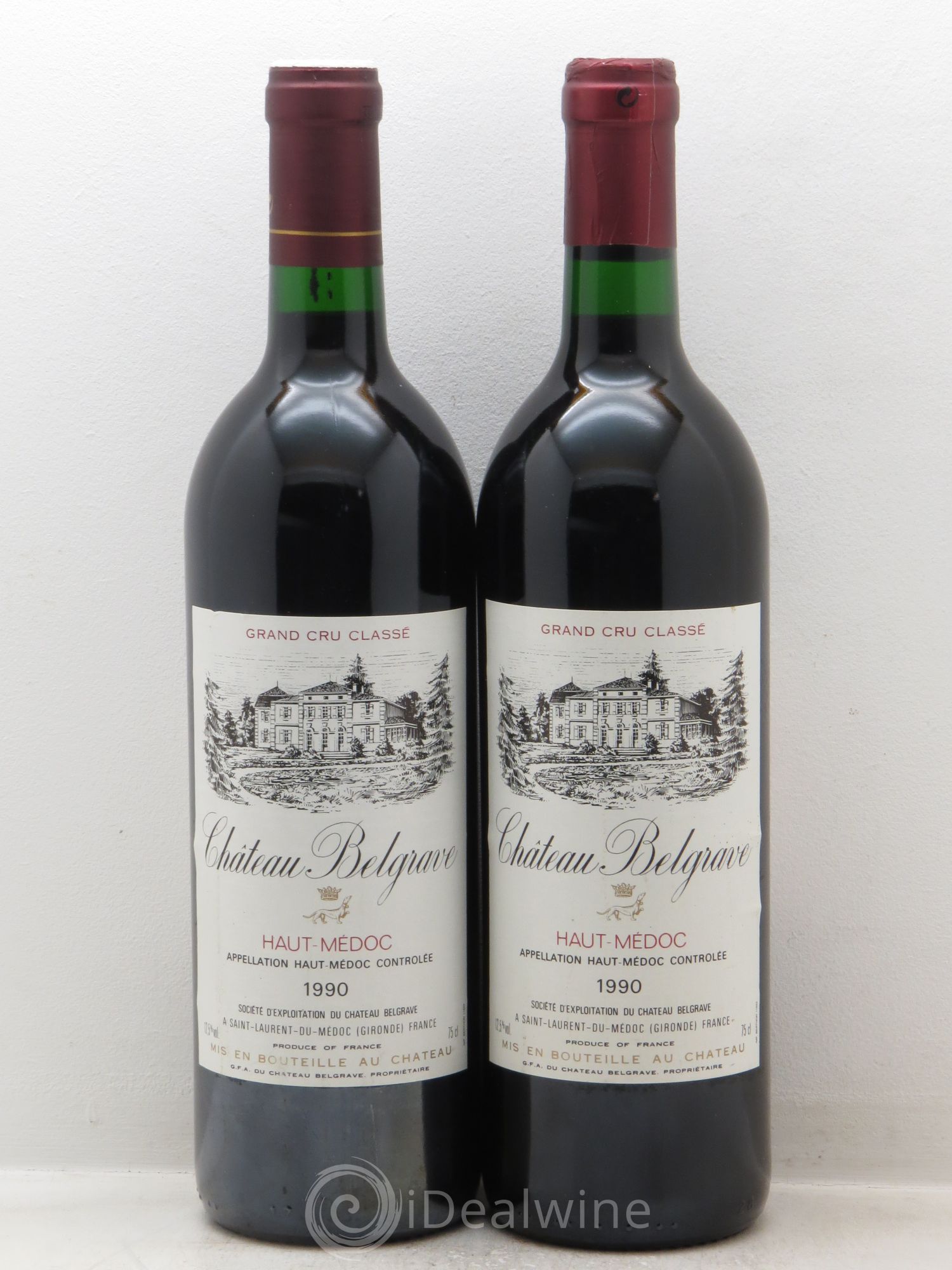 Château Belgrave 5ème Grand Cru Classé 1990 - Lot de 2 bouteilles - 0
