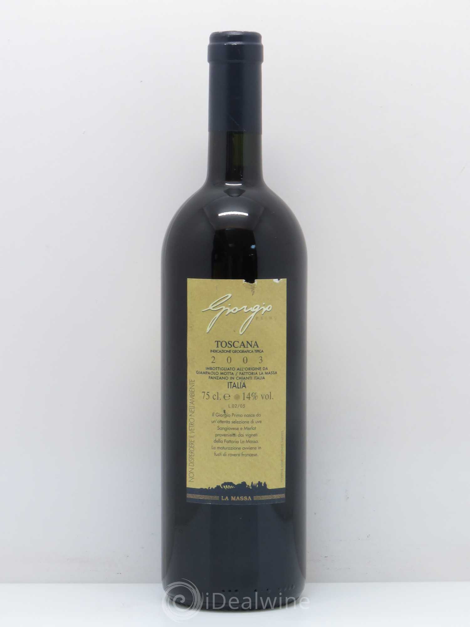 Italie Giorgio primo tenuta la Massa (sans prix de réserve) 2003 - Posten von 1 Flasche - 1