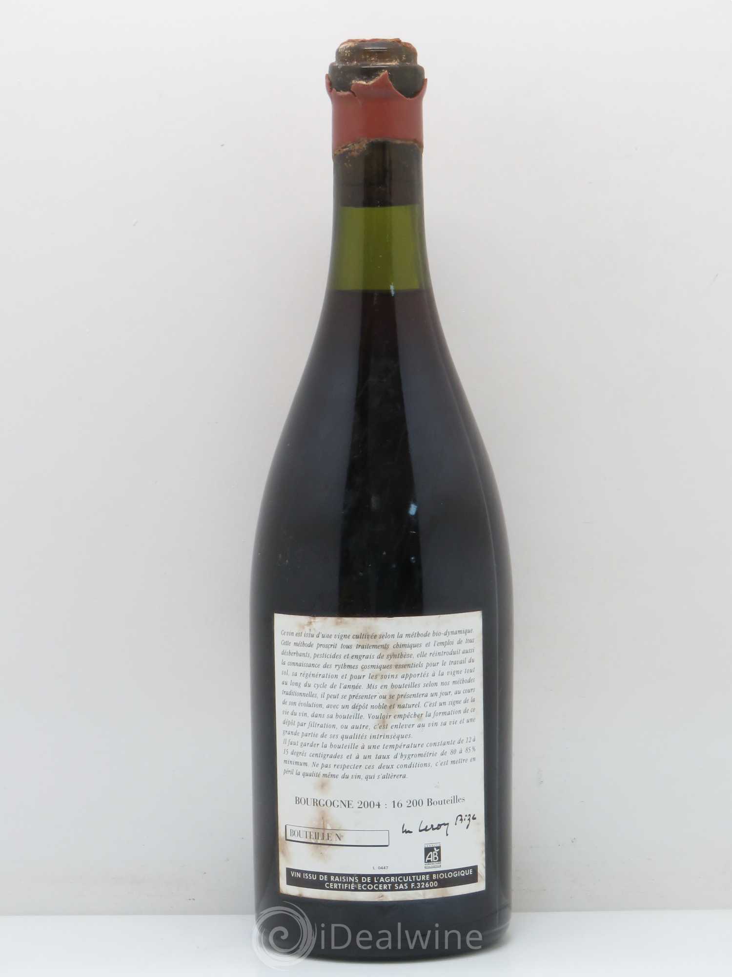 Bourgogne Leroy 2004 - Lot de 1 bouteille - 1