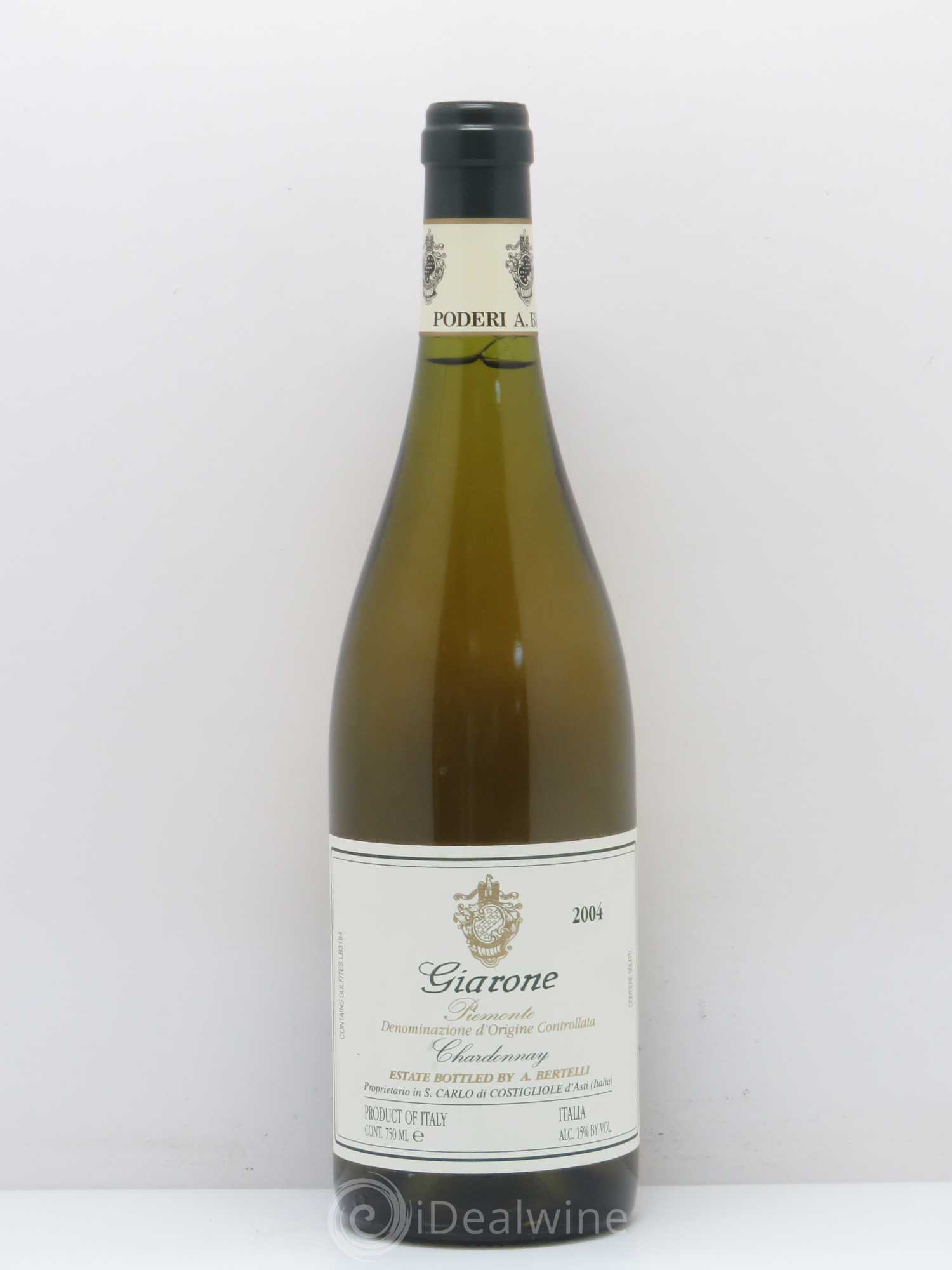 Italie Giarone chardonnay Langhe Poderi aldo Bertelli (sans prix de réserve) 2004 - Posten von 1 Flasche - 0