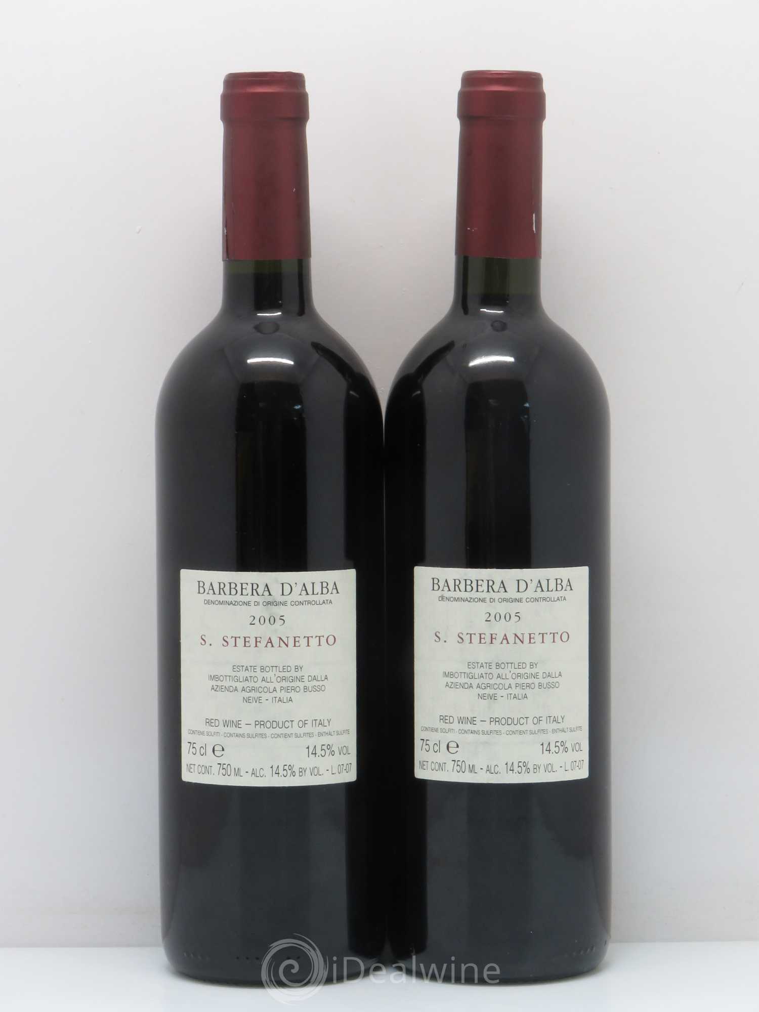 Barbera d'Alba DOC santo stefanetto busso 2005 - Posten von 2 Flaschen - 1