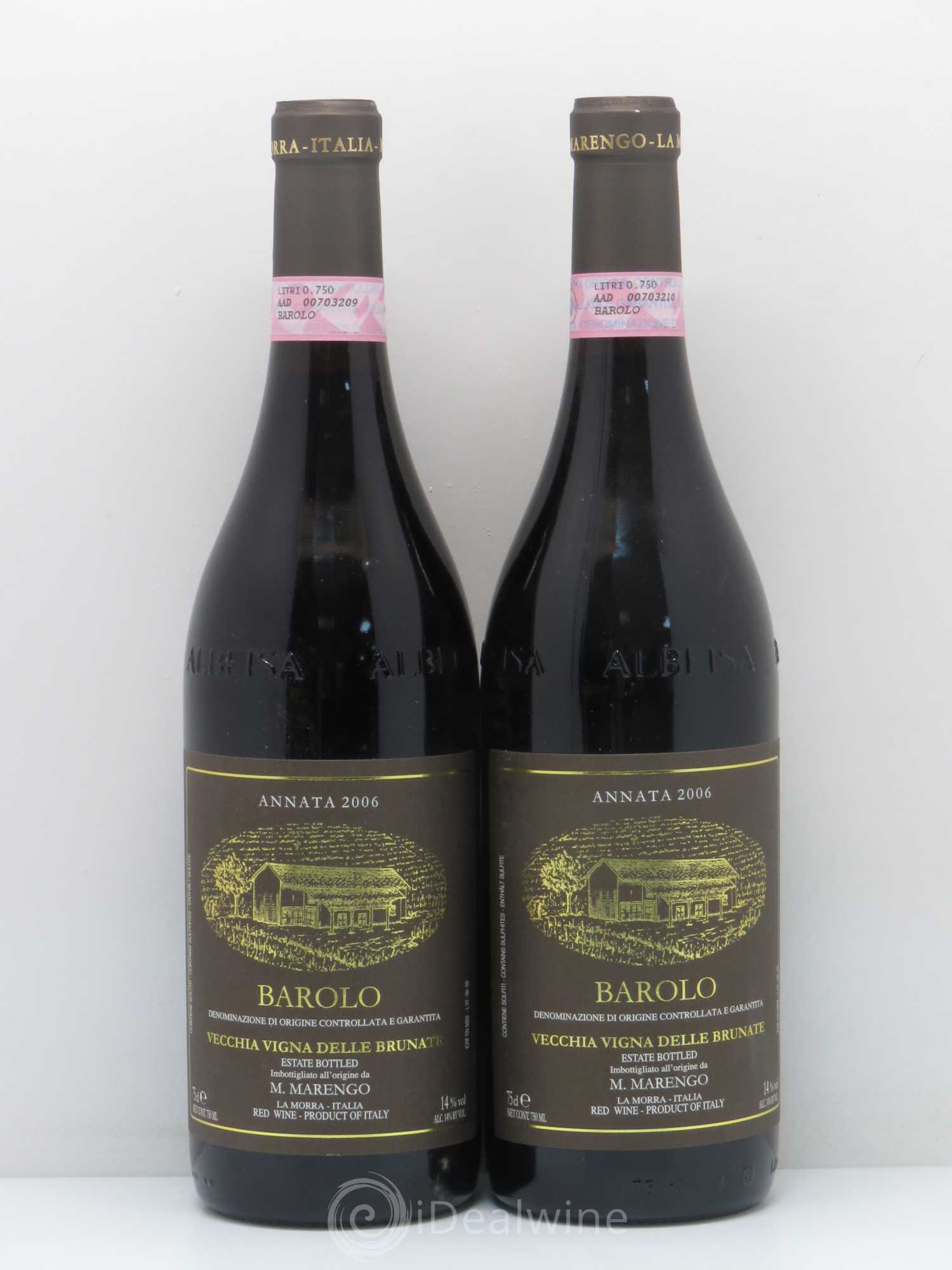 Barolo Marengo Brunate vigna vecchia riserva 2006 - Lot de 2 bouteilles - 0