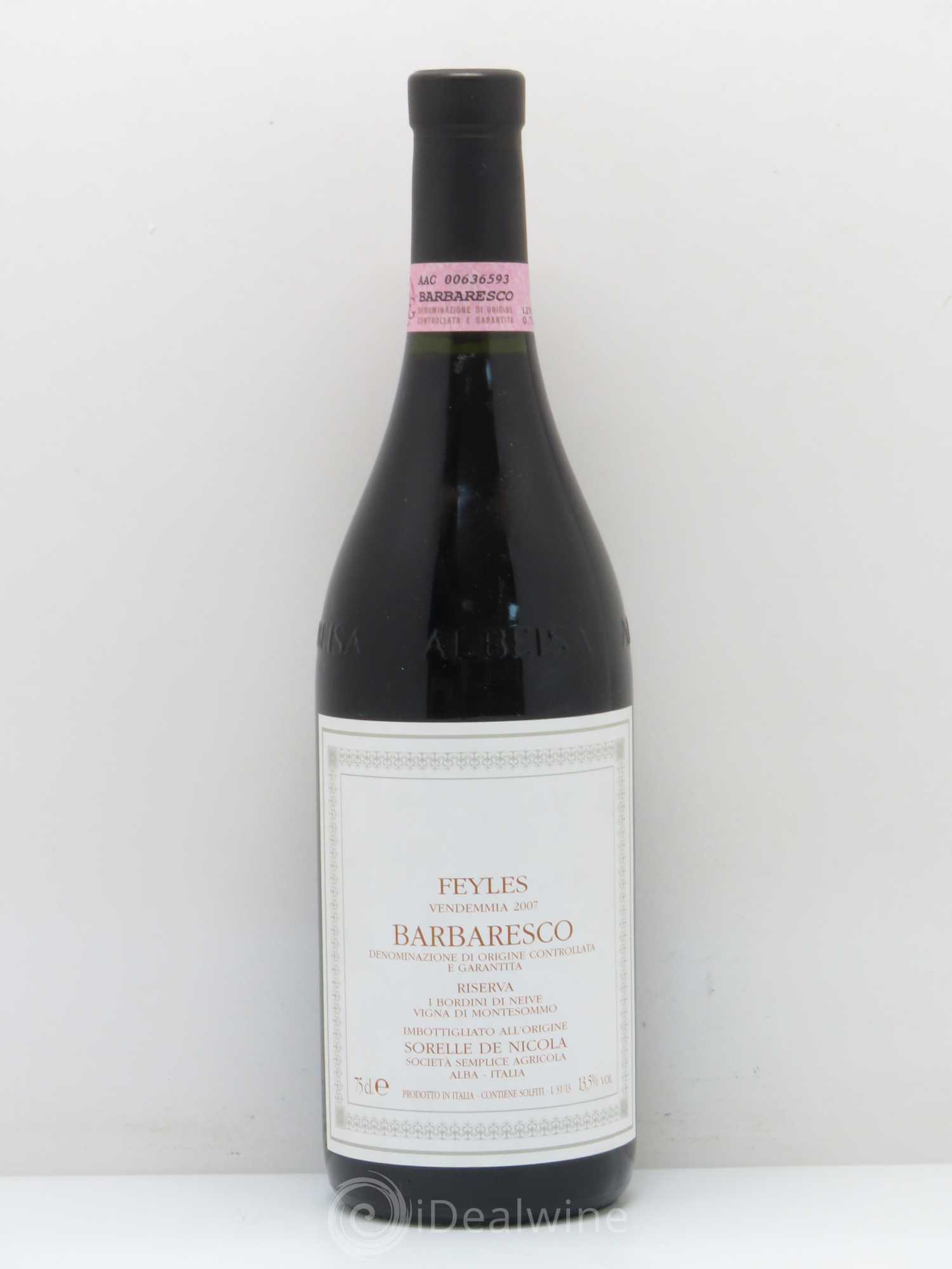 Barbaresco DOCG Feyles (sans prix de réserve) 2007 - Posten von 1 Flasche - 0