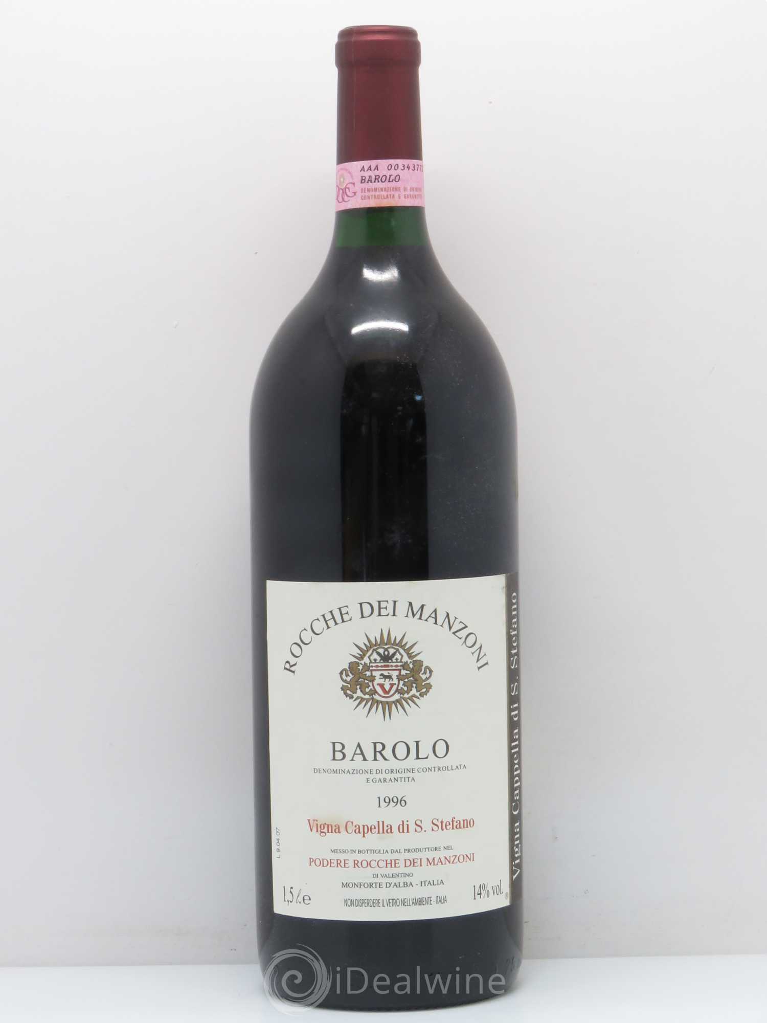 Barolo Vigna cappella santo Stefano Manzoni 1996 - Posten von 1 Magnum - 0