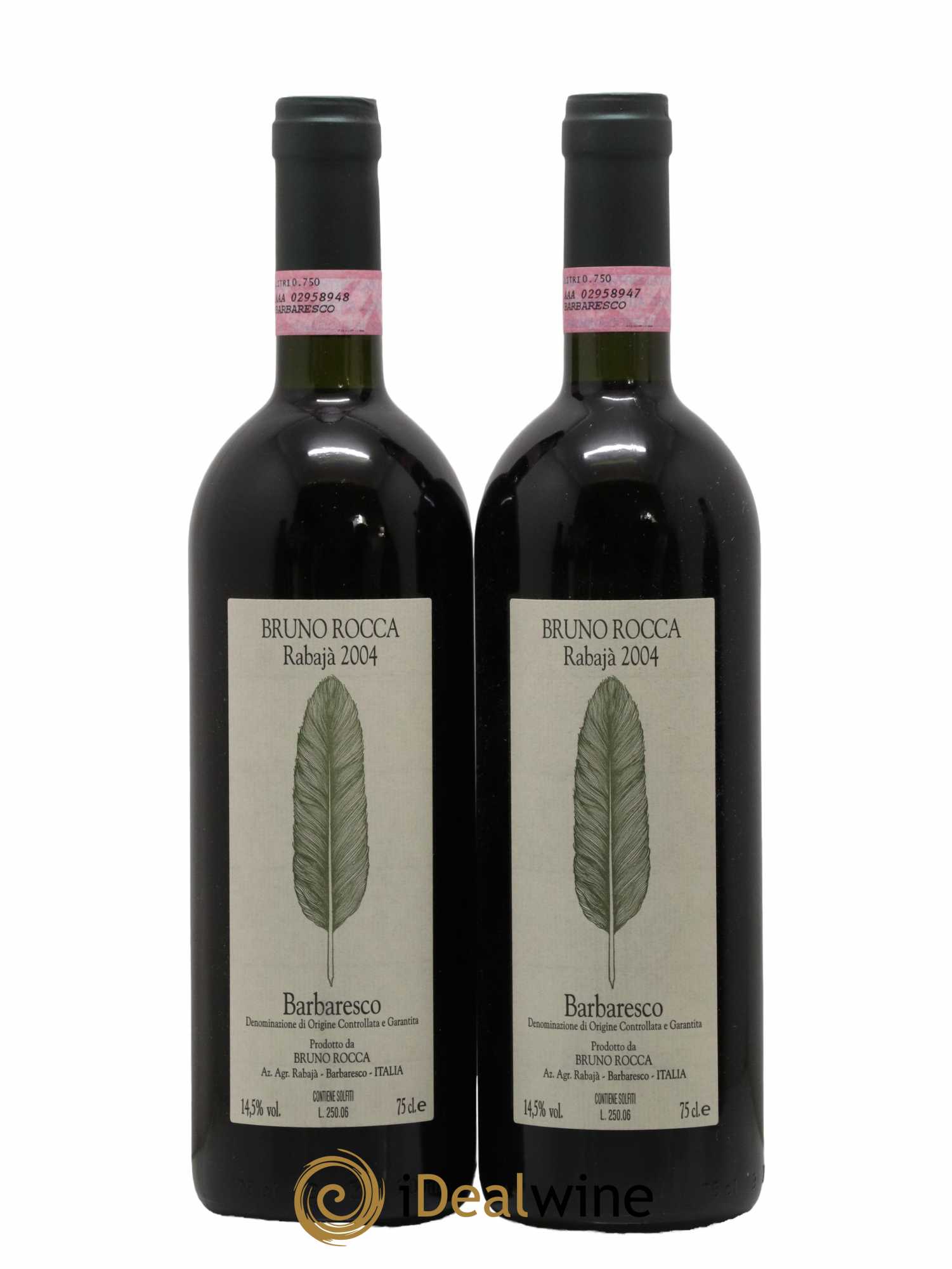 Barbaresco DOCG Rabajà Bruno Rocca 2004 - Lot of 2 bottles - 0