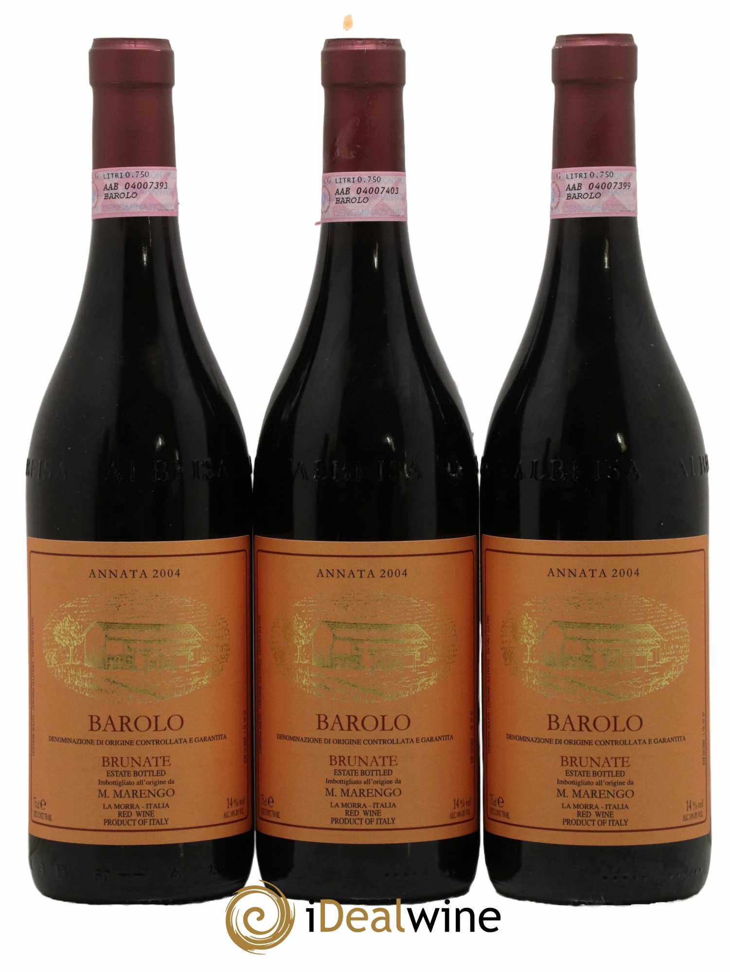 Barolo Brunate Marengo Marco 2004 - Lot de 3 bouteilles - 0