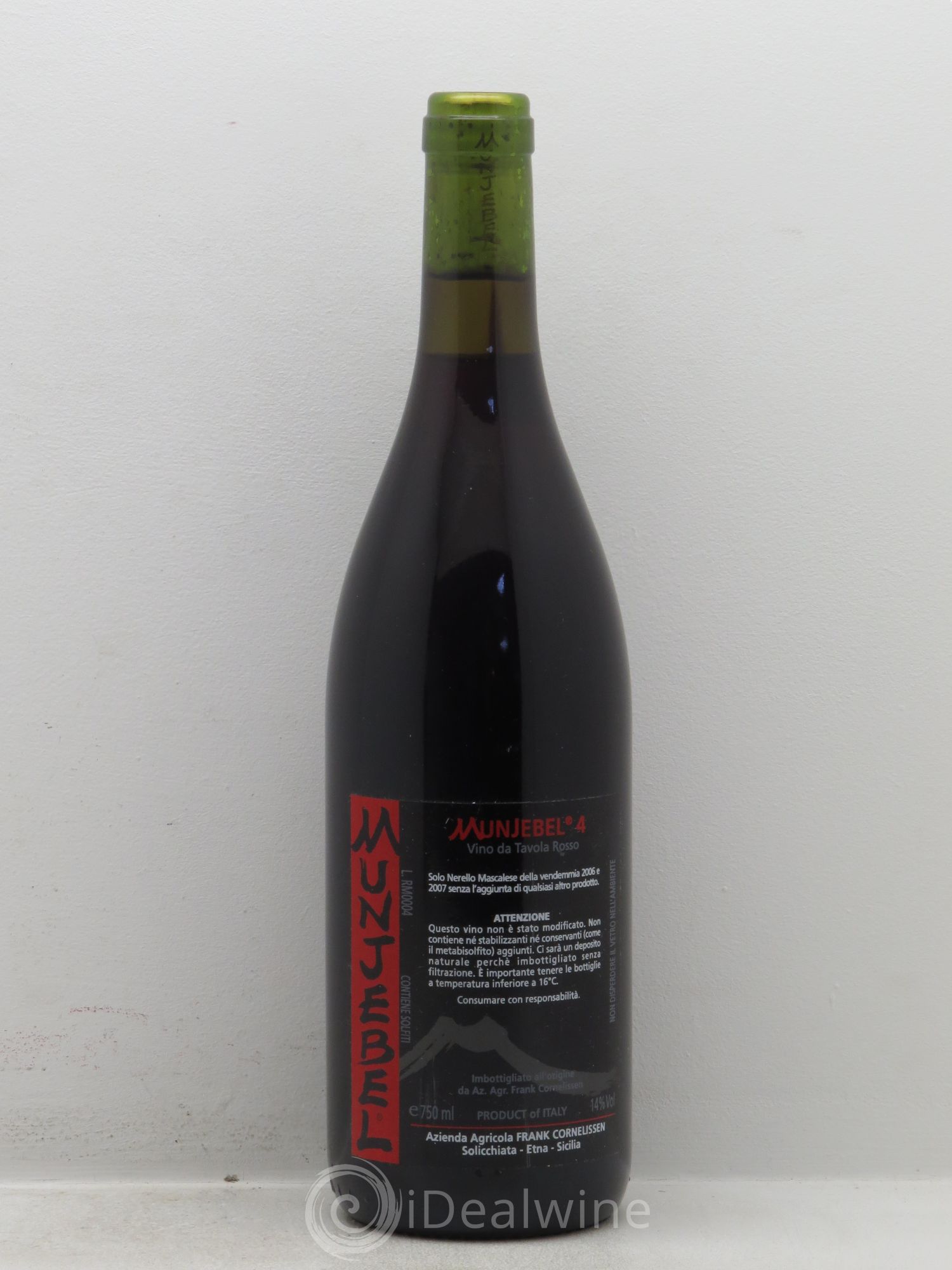 Italie Vino da Tavola Munjebel 4 Frank Cornelissen (vendanges 2006-2007) - Posten von 1 Flasche - 0