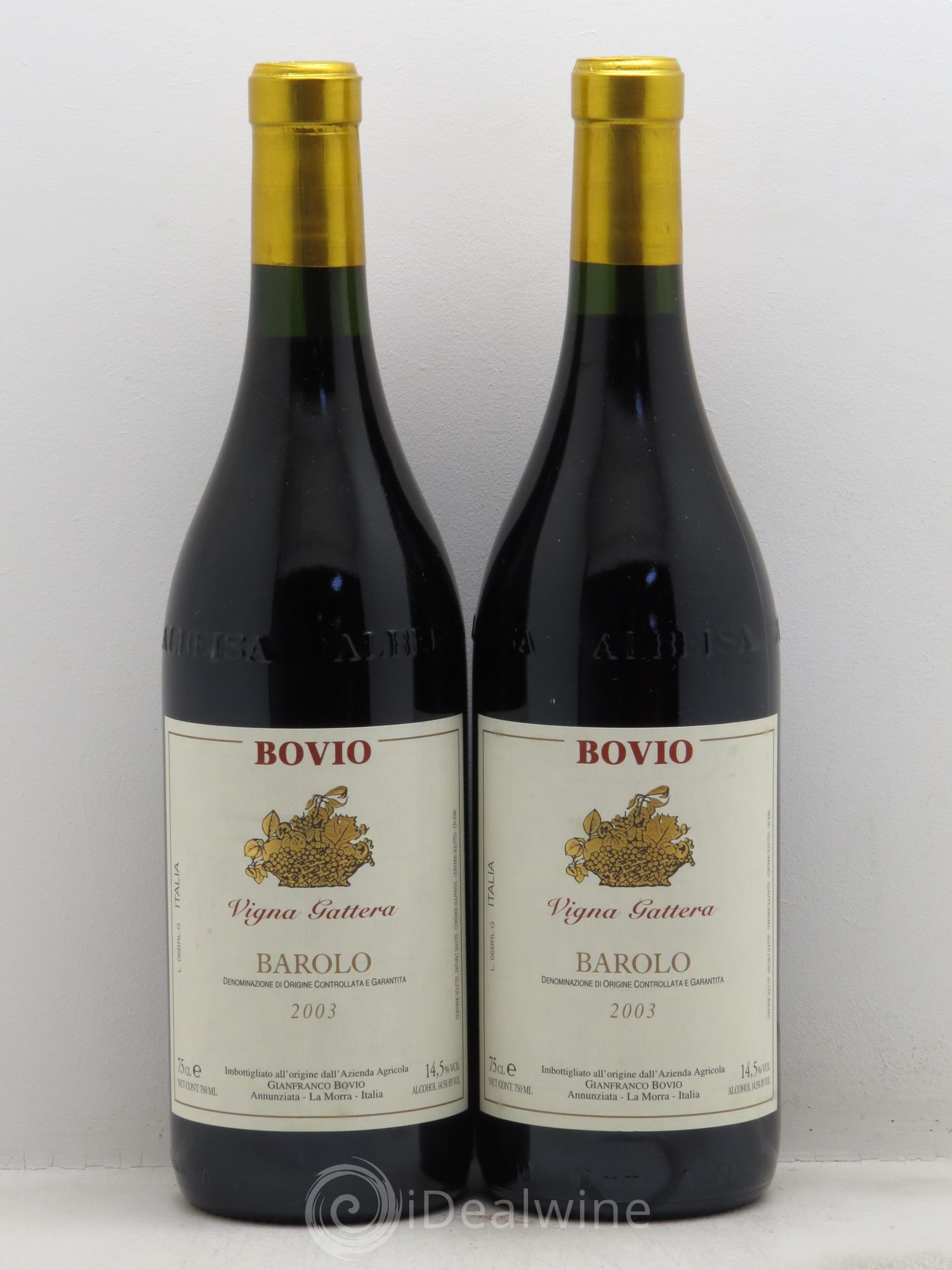 Barolo Gattera Bovio 2003 - Posten von 2 Flaschen - 0