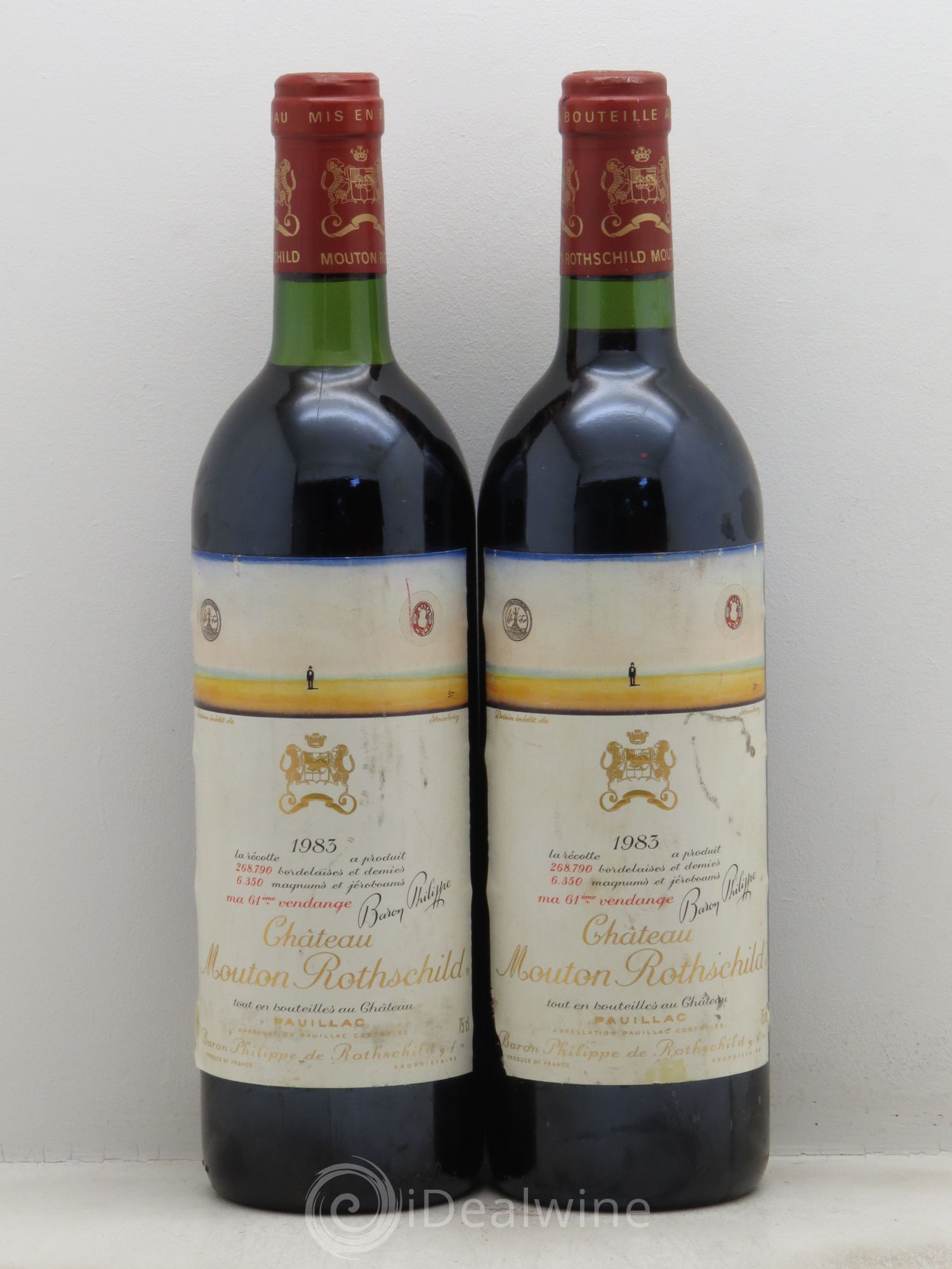 Château Mouton Rothschild 1er Grand Cru Classé 1983 - Lot de 2 bouteilles - 0