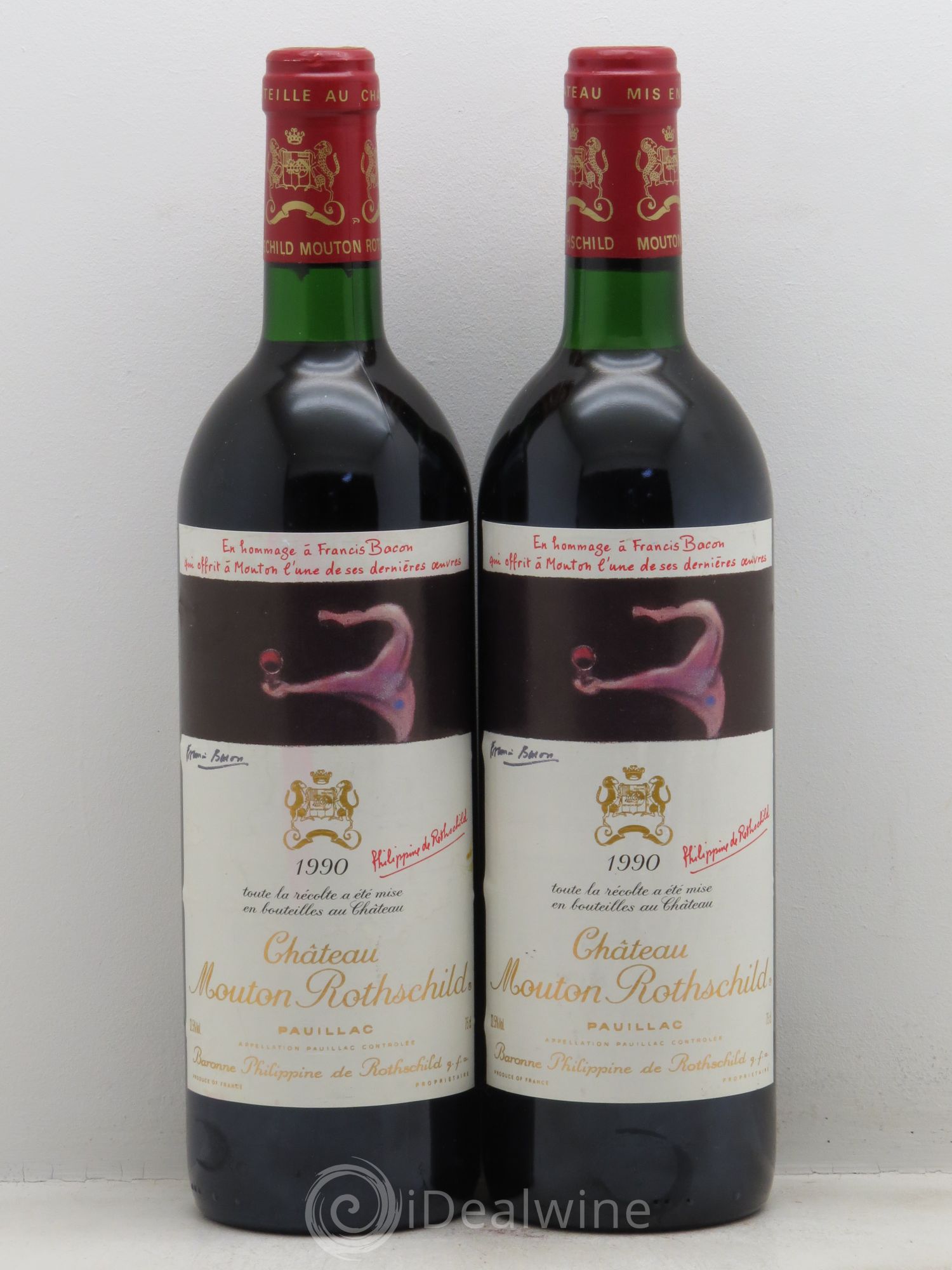 Château Mouton Rothschild 1er Grand Cru Classé 1990 - Lot de 2 bouteilles - 0