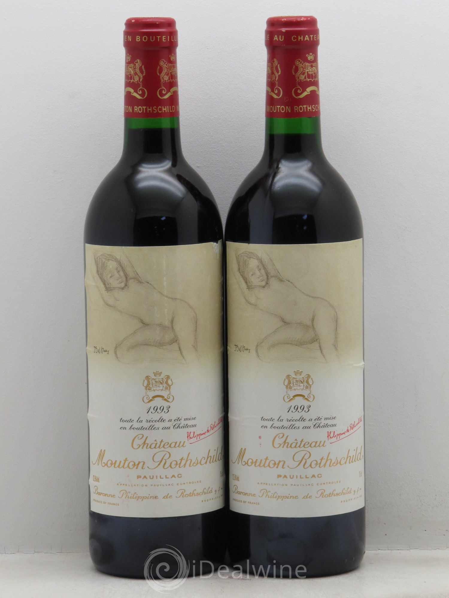 Château Mouton Rothschild 1er Grand Cru Classé 1993 - Lot de 2 bouteilles - 0