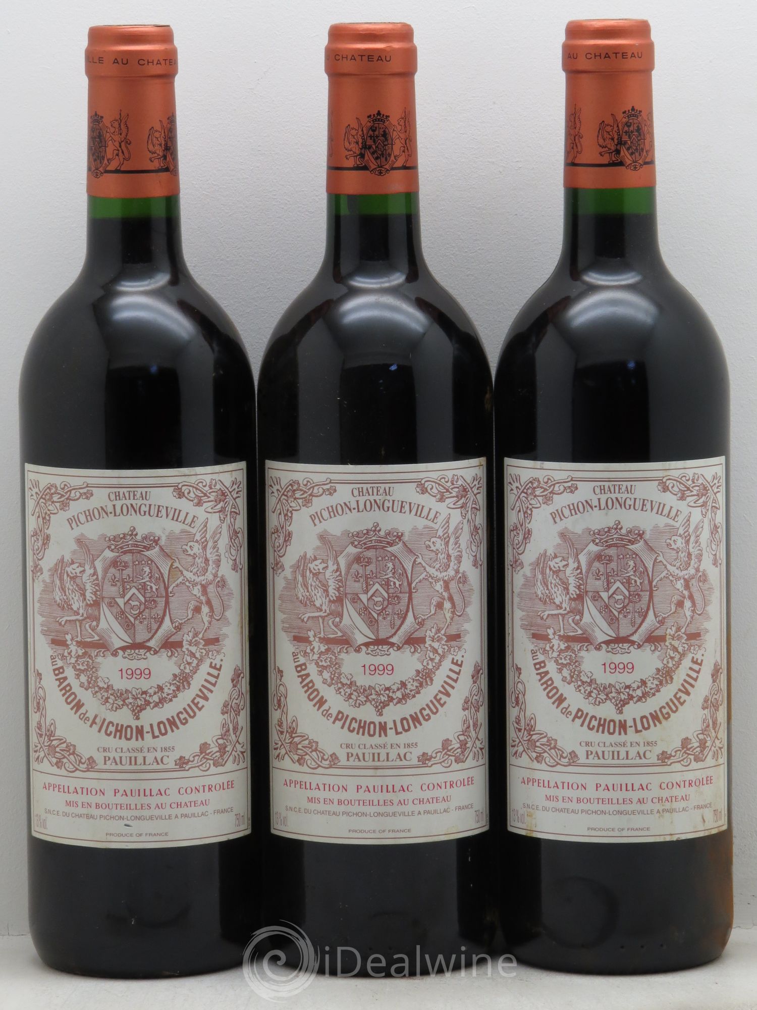 Pichon Longueville Baron 2ème Grand Cru Classé 1999 - Lot de 3 bouteilles - 0