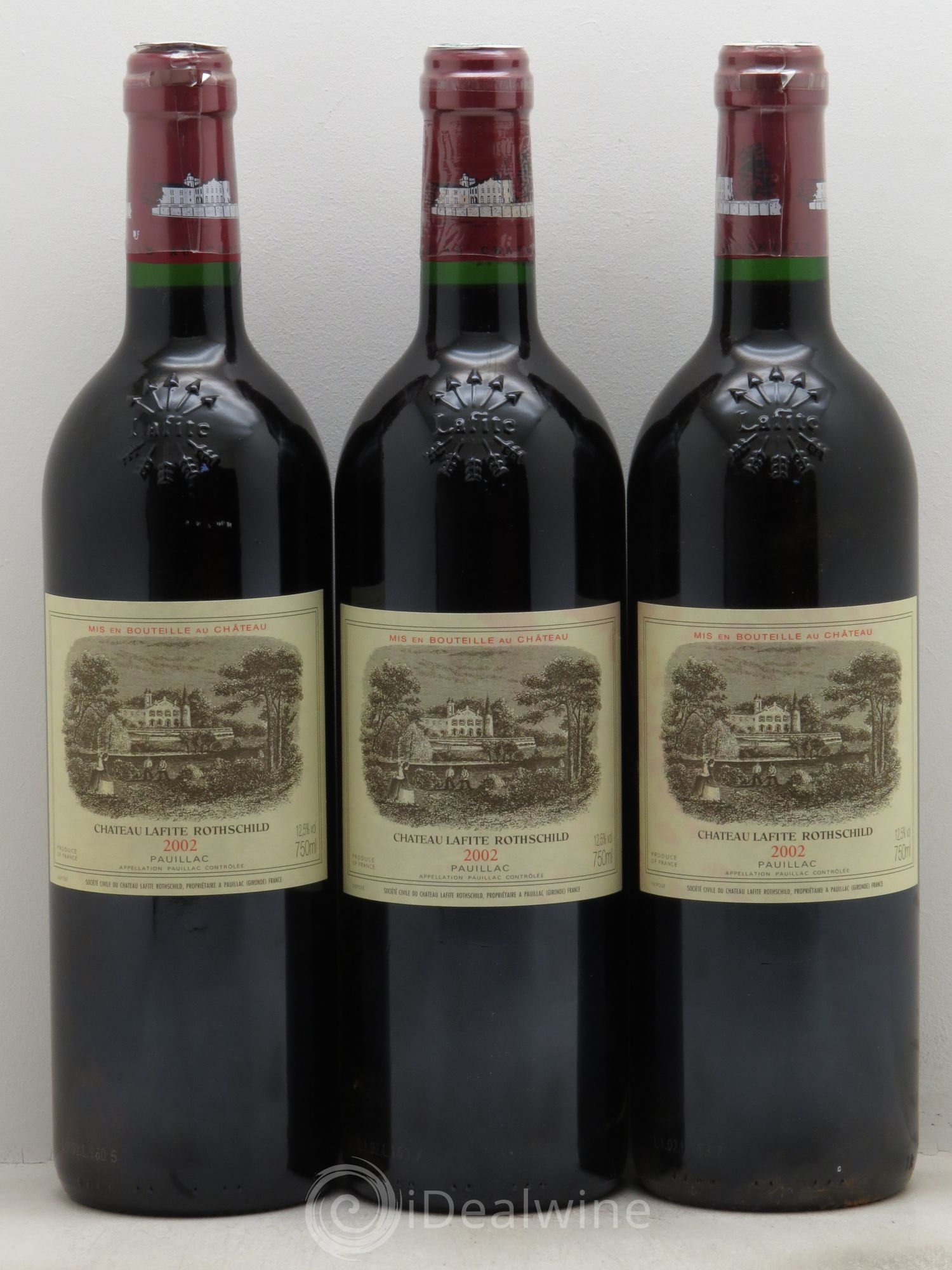 Château Lafite Rothschild 1er Grand Cru Classé 2002 - Lot de 3 bouteilles - 0