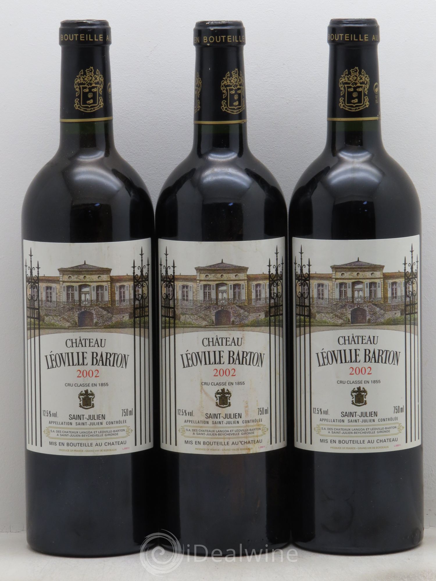 Château Léoville Barton 2ème Grand Cru Classé 2002 - Lot de 3 bouteilles - 0