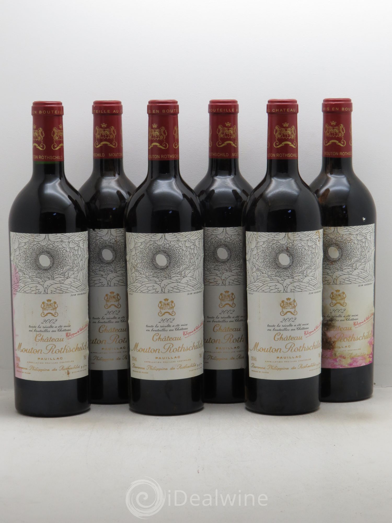 Château Mouton Rothschild 1er Grand Cru Classé 2002 - Lot de 6 bouteilles - 0