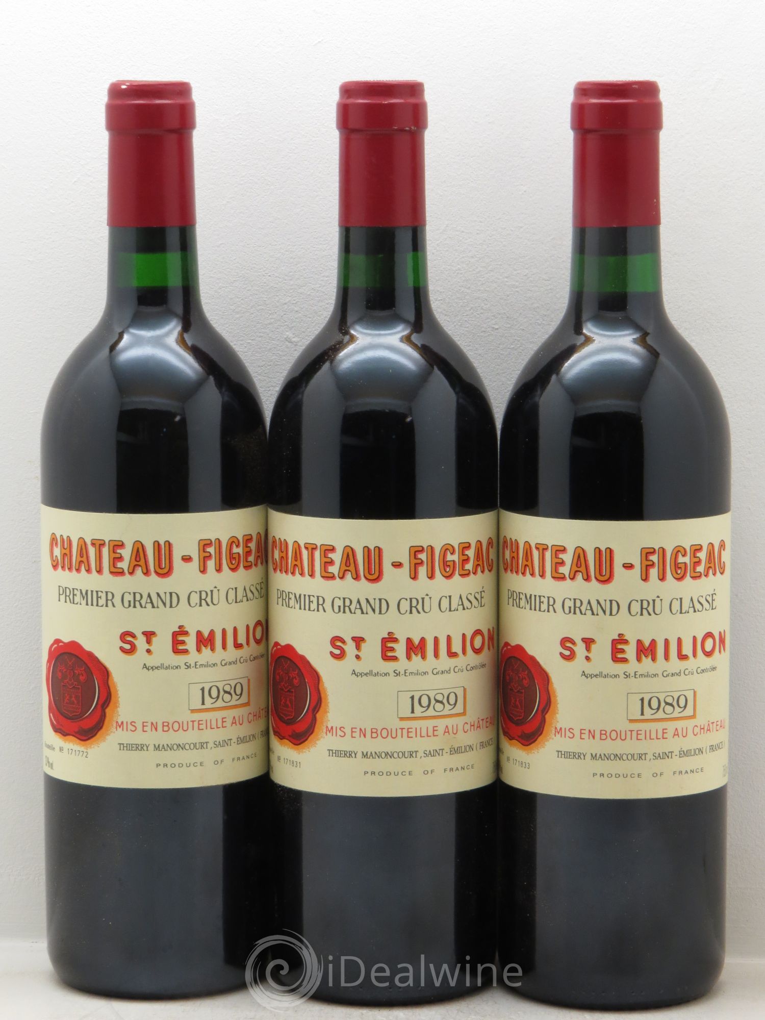 Château Figeac 1er Grand Cru Classé A 1989 - Lot de 3 bouteilles - 0