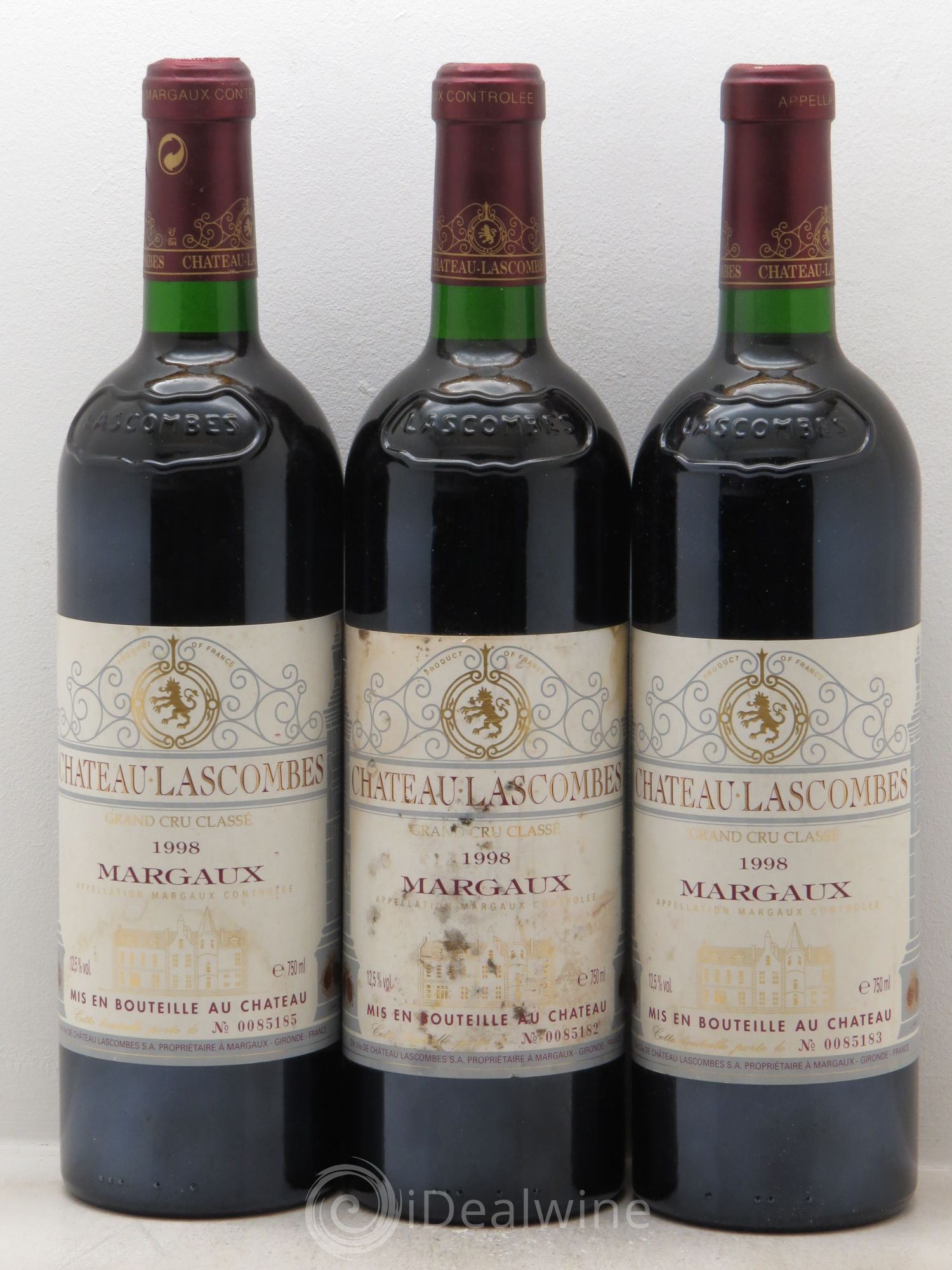 Château Lascombes 2ème Grand Cru Classé 1998 - Lot de 3 bouteilles - 0