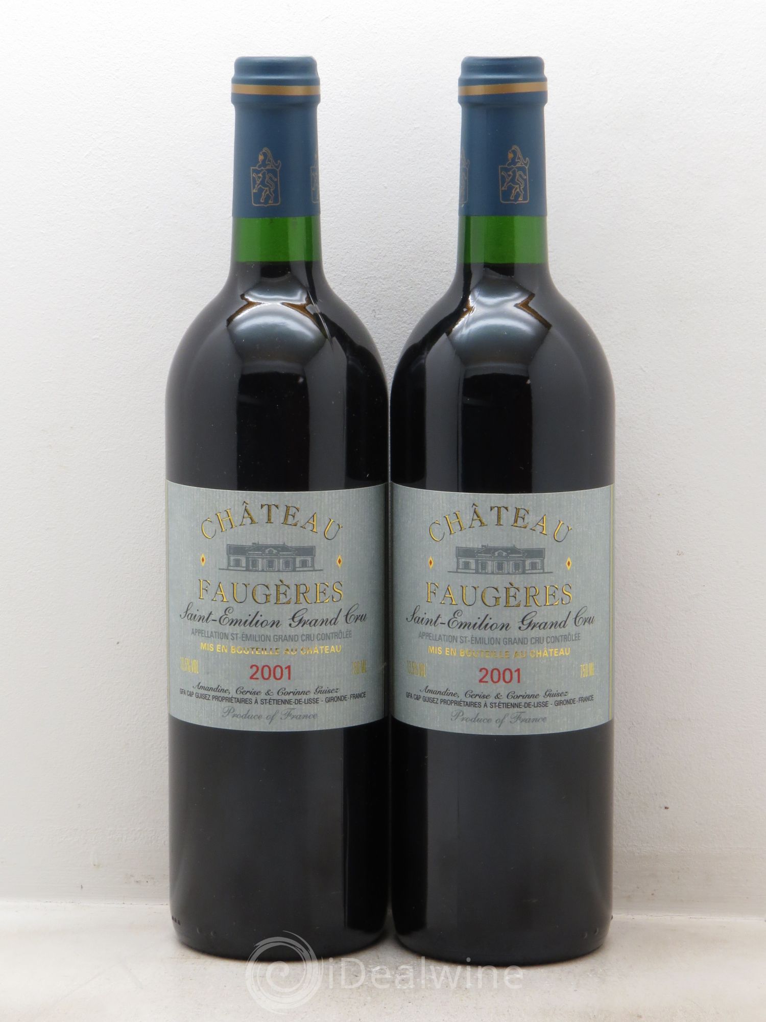 Château Faugères Grand Cru Classé 2001 - Lot de 2 bouteilles - 0