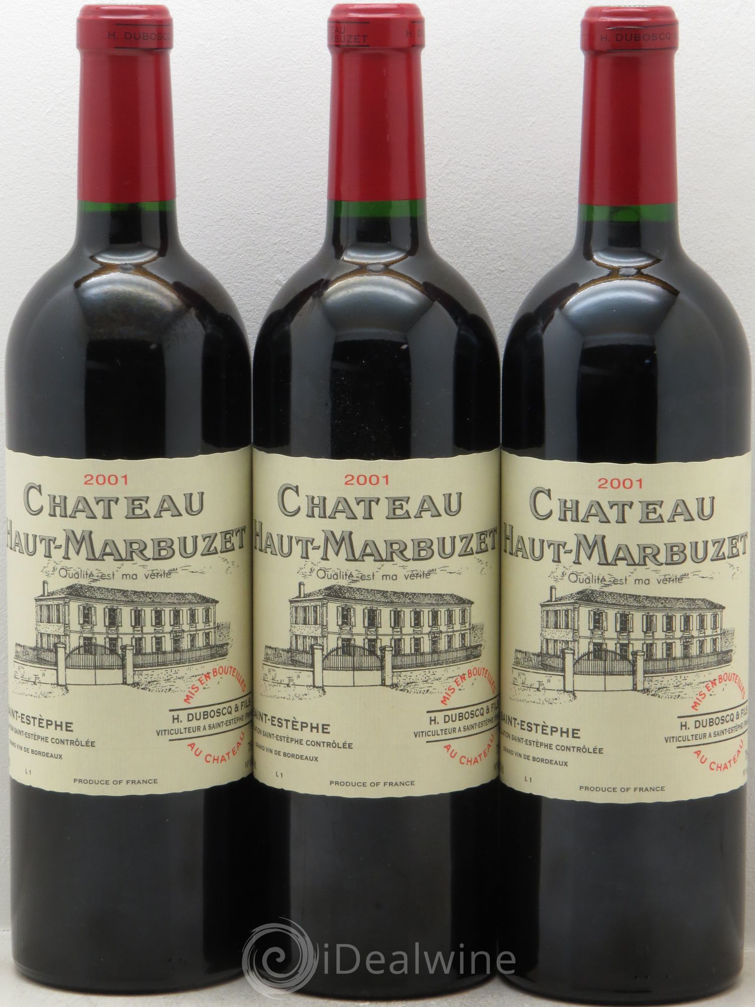 Château Haut Marbuzet 2001 - Lot de 3 bouteilles - 0