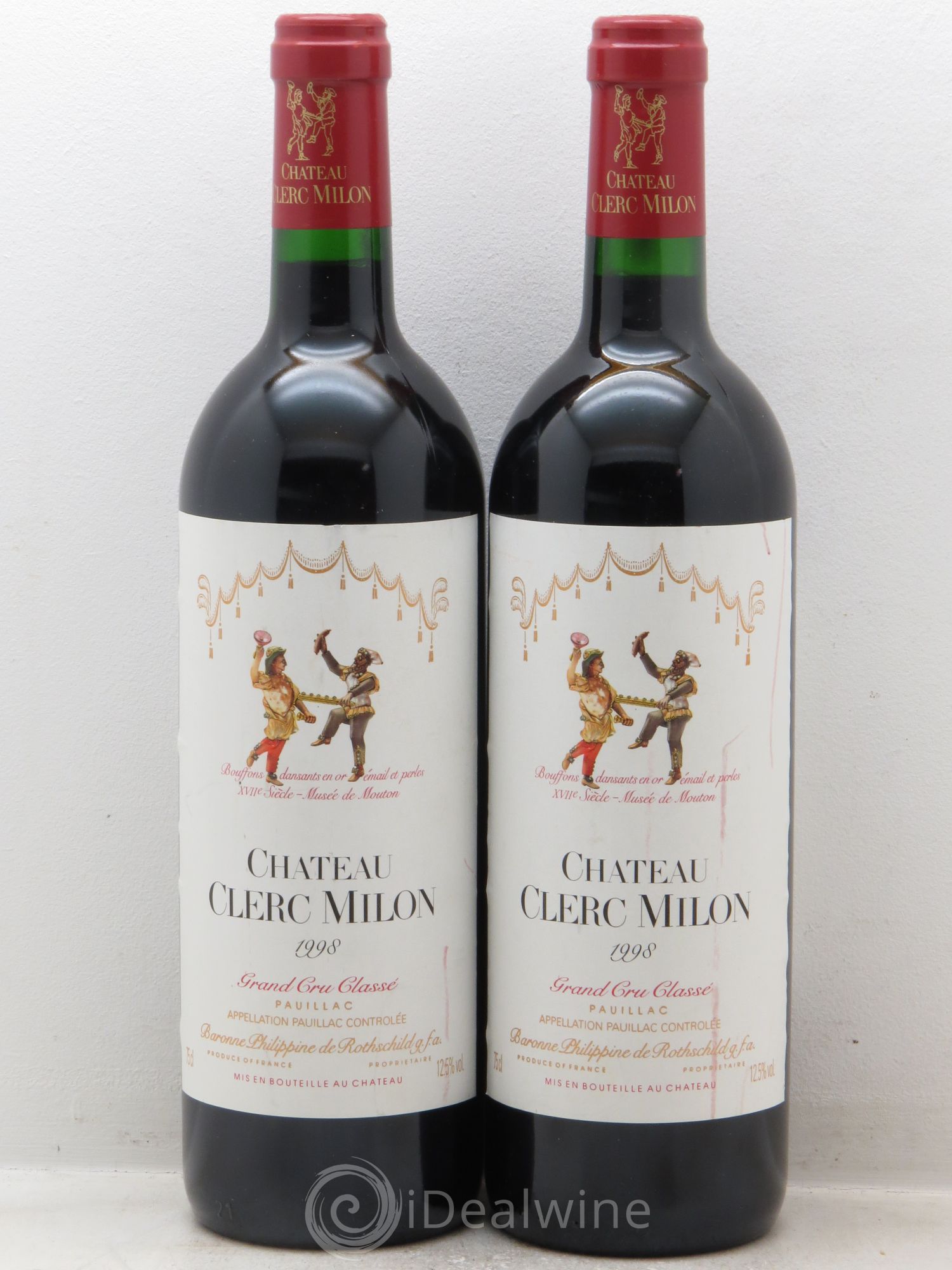 Château Clerc Milon 5ème Grand Cru Classé 1998 - Lot de 2 bouteilles - 0