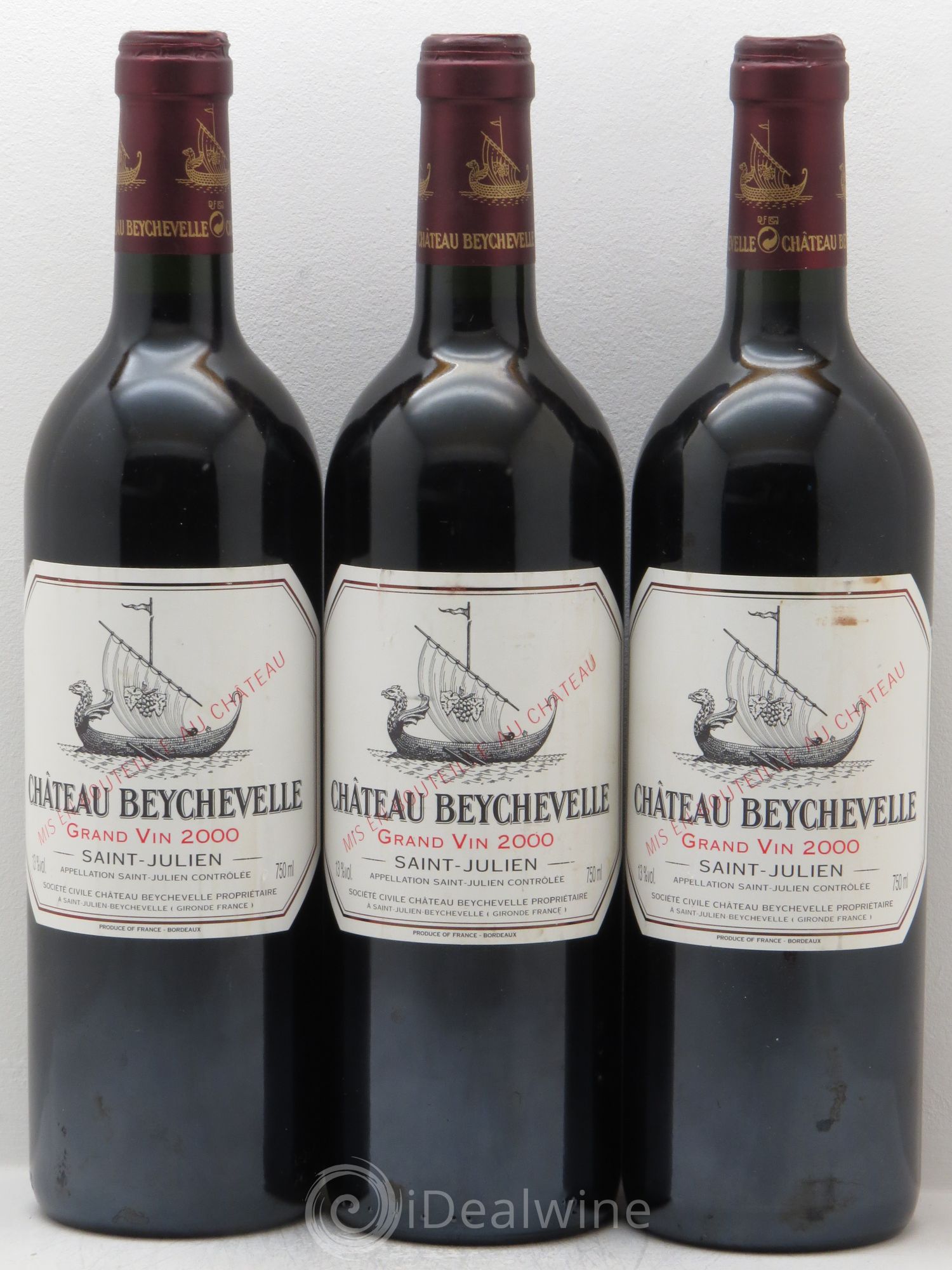 Château Beychevelle 4ème Grand Cru Classé 2000 - Lot de 3 bouteilles - 0
