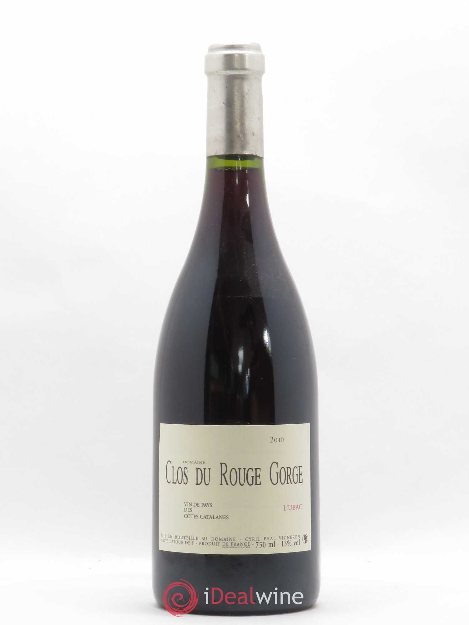 Côtes Catalanes Clos du Rouge Gorge L'Ubac Cyril Fhal 2010 - Lot de 1 bouteille - 0