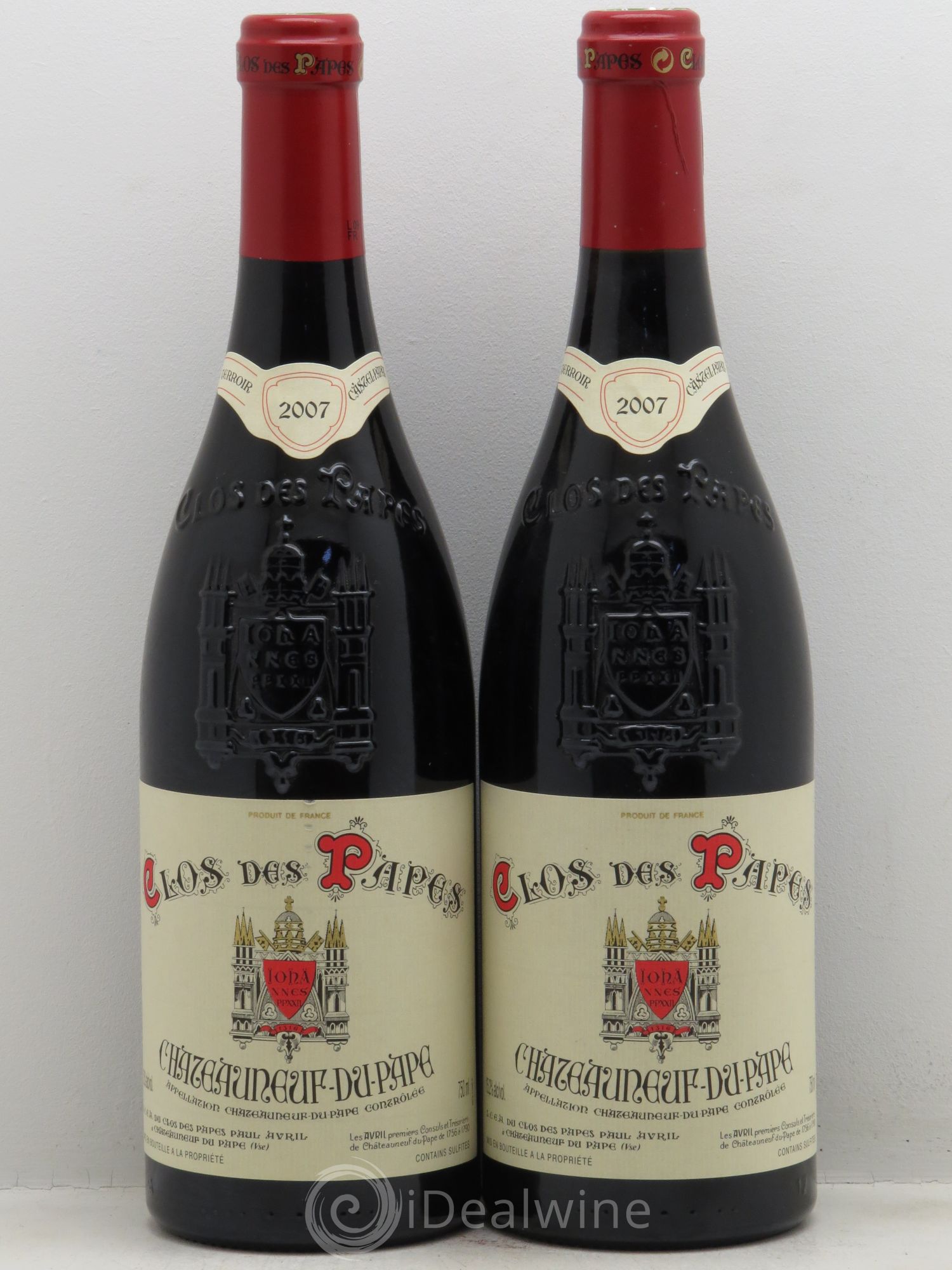 Châteauneuf-du-Pape Clos des Papes - Paul Avril 2007 - Lot de 2 bouteilles - 0