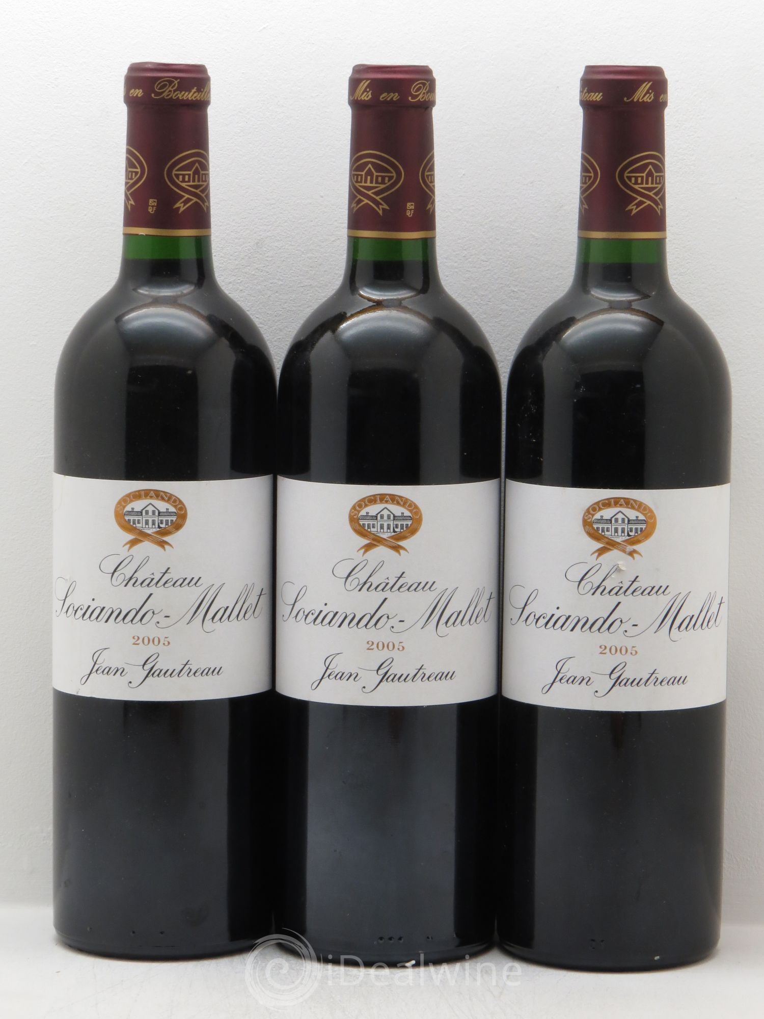 Château Sociando Mallet 2005 - Lot de 3 bouteilles - 0