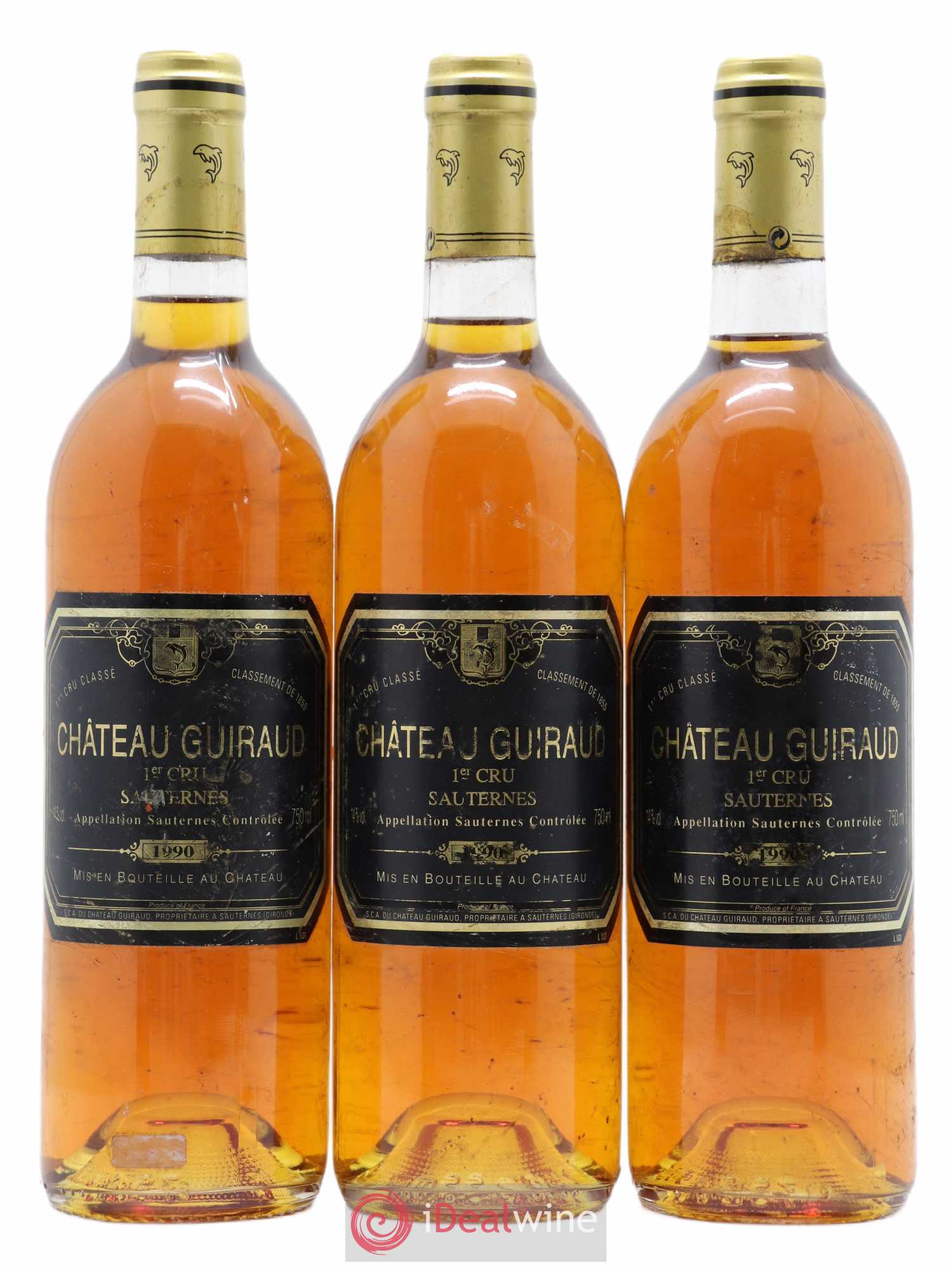 Château Guiraud 1er Grand Cru Classé 1990 - Lotto di 3 bottiglie - 0