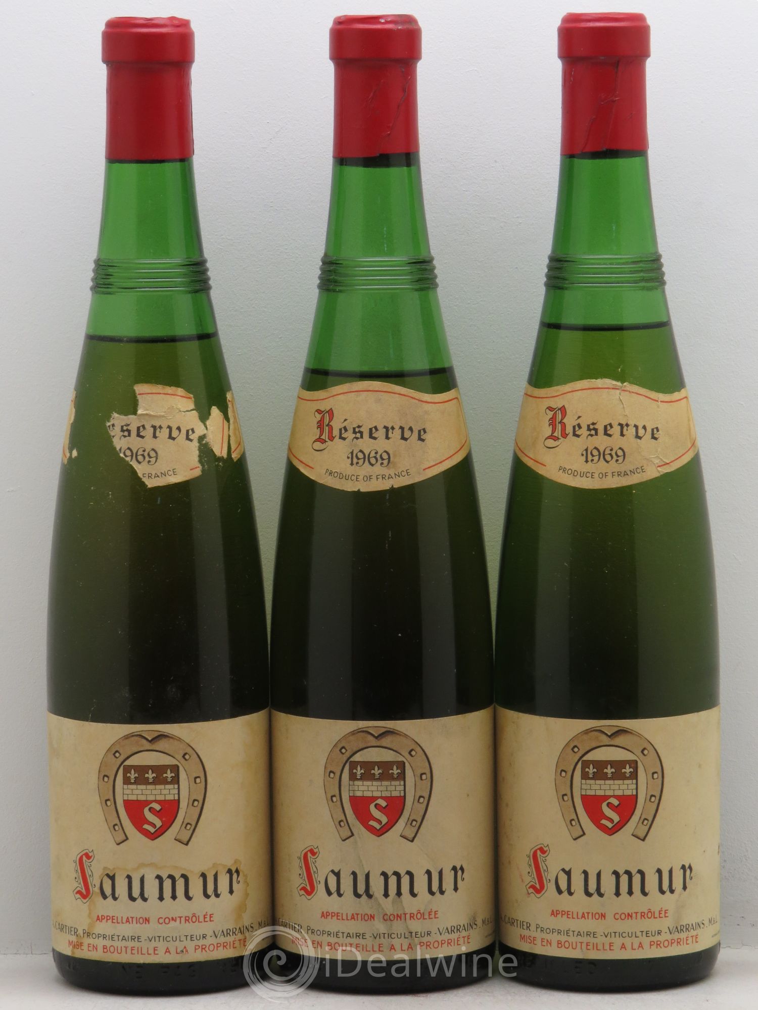 Saumur Réserve Cartier (sans prix de réserve-no reserve) 1969 - Posten von 3 Flaschen - 0