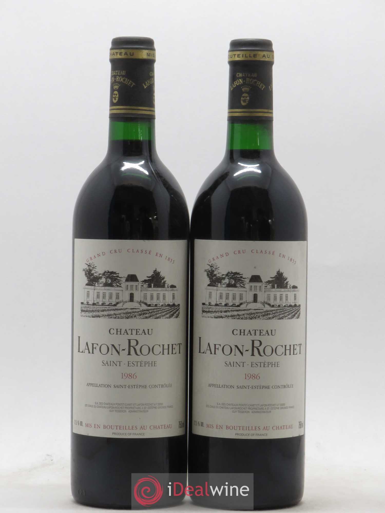 Château Lafon Rochet 4ème Grand Cru Classé 1986 - Lot de 2 bouteilles - 0