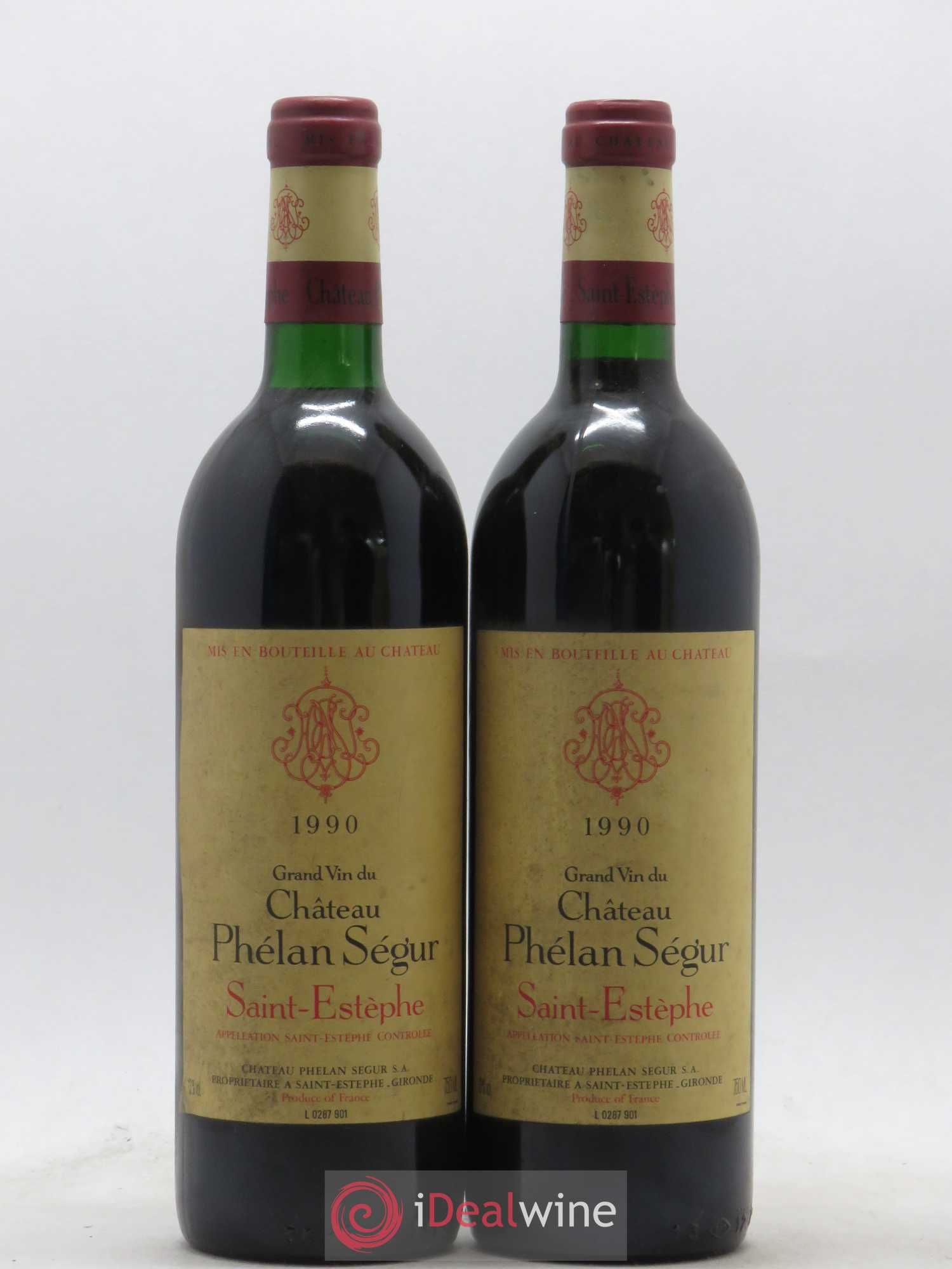 Château Phélan Ségur 1990 - Lot de 2 bouteilles - 0